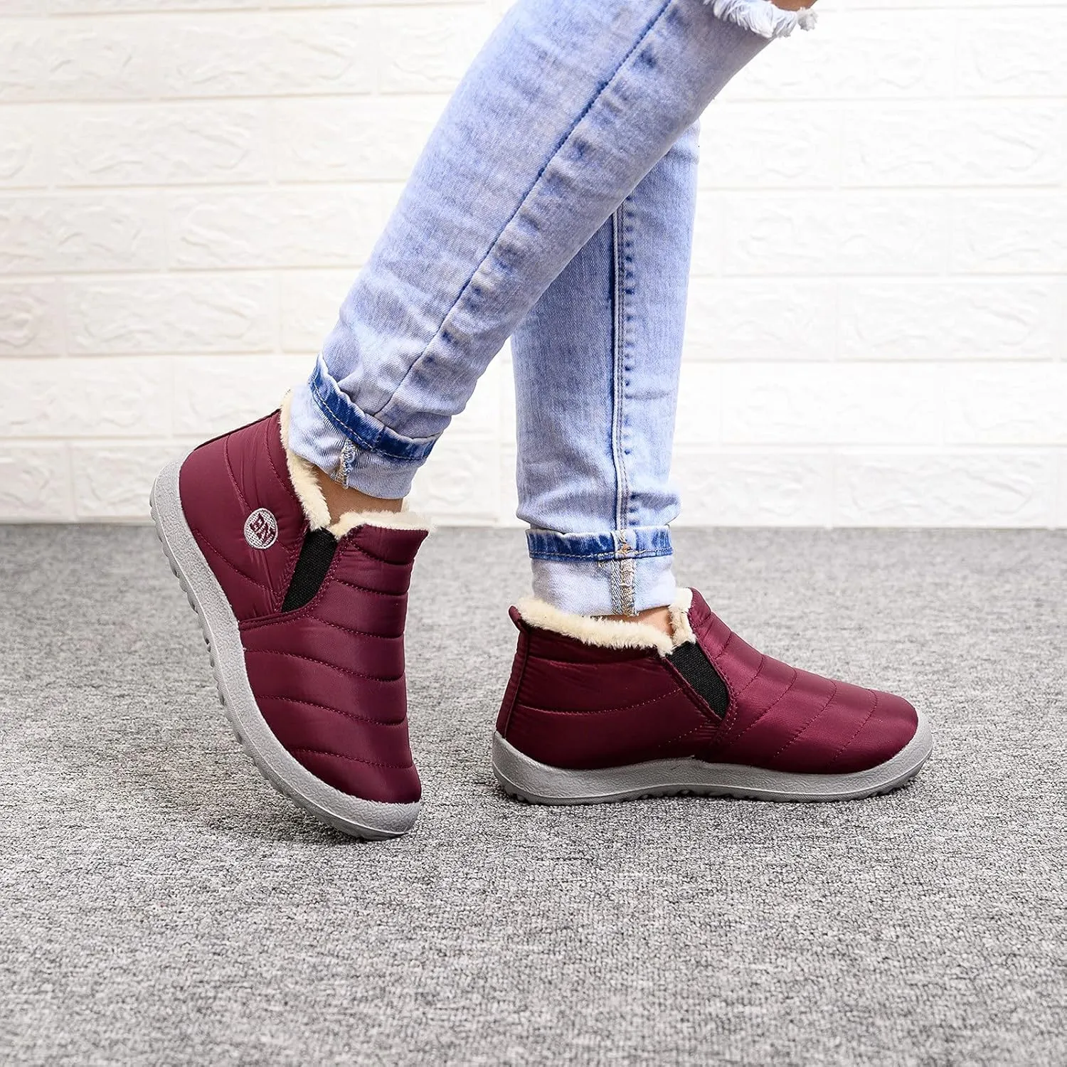 Snow Boots for Women Cute High Ankle Snow Boots Size 9 Wide for Women Extra Wide Width Winter Boots for Women Plus Size Snowboard Boots Women Botas De Invierno Para Mujer Elegantes Cortos