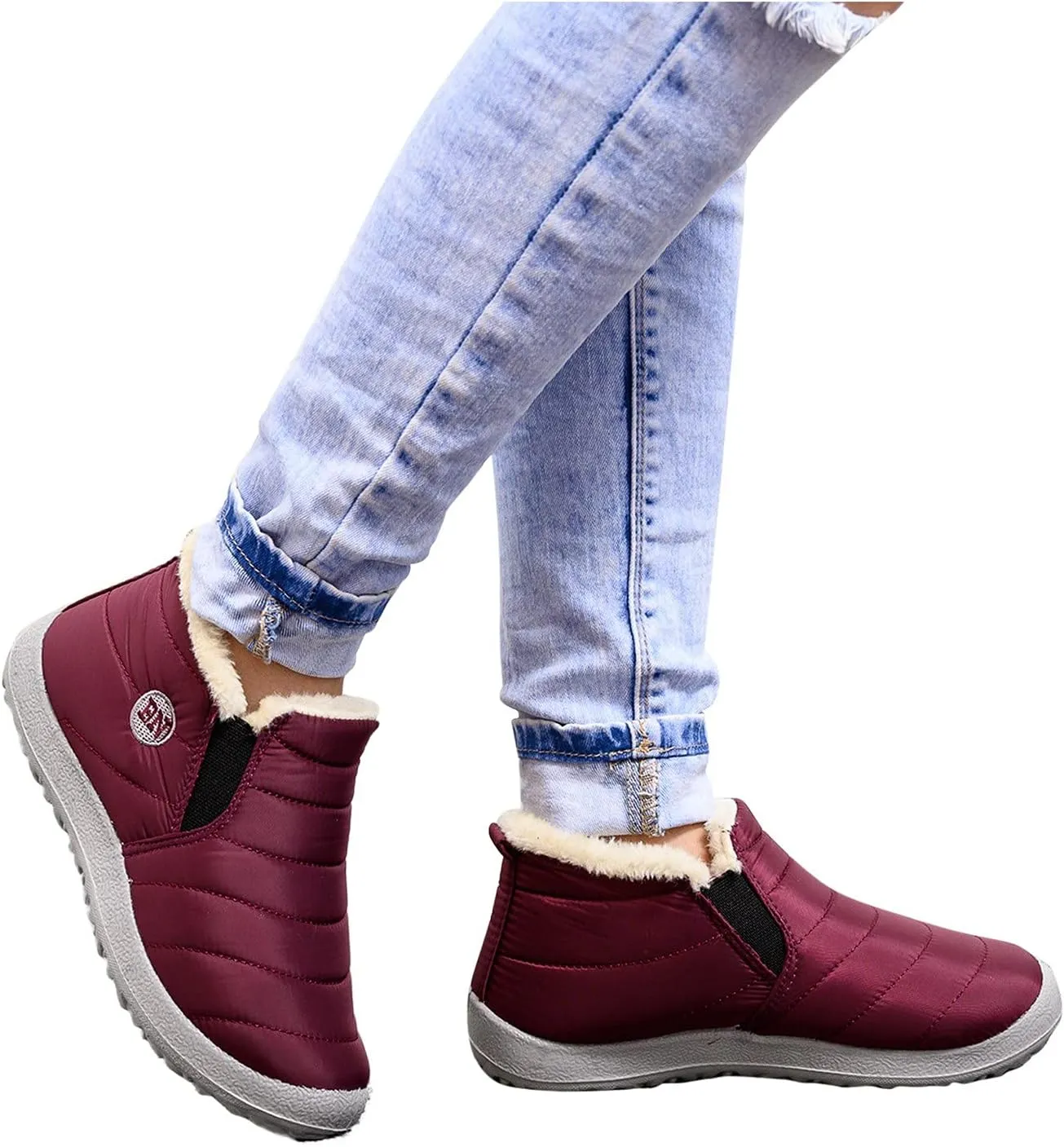 Snow Boots for Women Cute High Ankle Snow Boots Size 9 Wide for Women Extra Wide Width Winter Boots for Women Plus Size Snowboard Boots Women Botas De Invierno Para Mujer Elegantes Cortos
