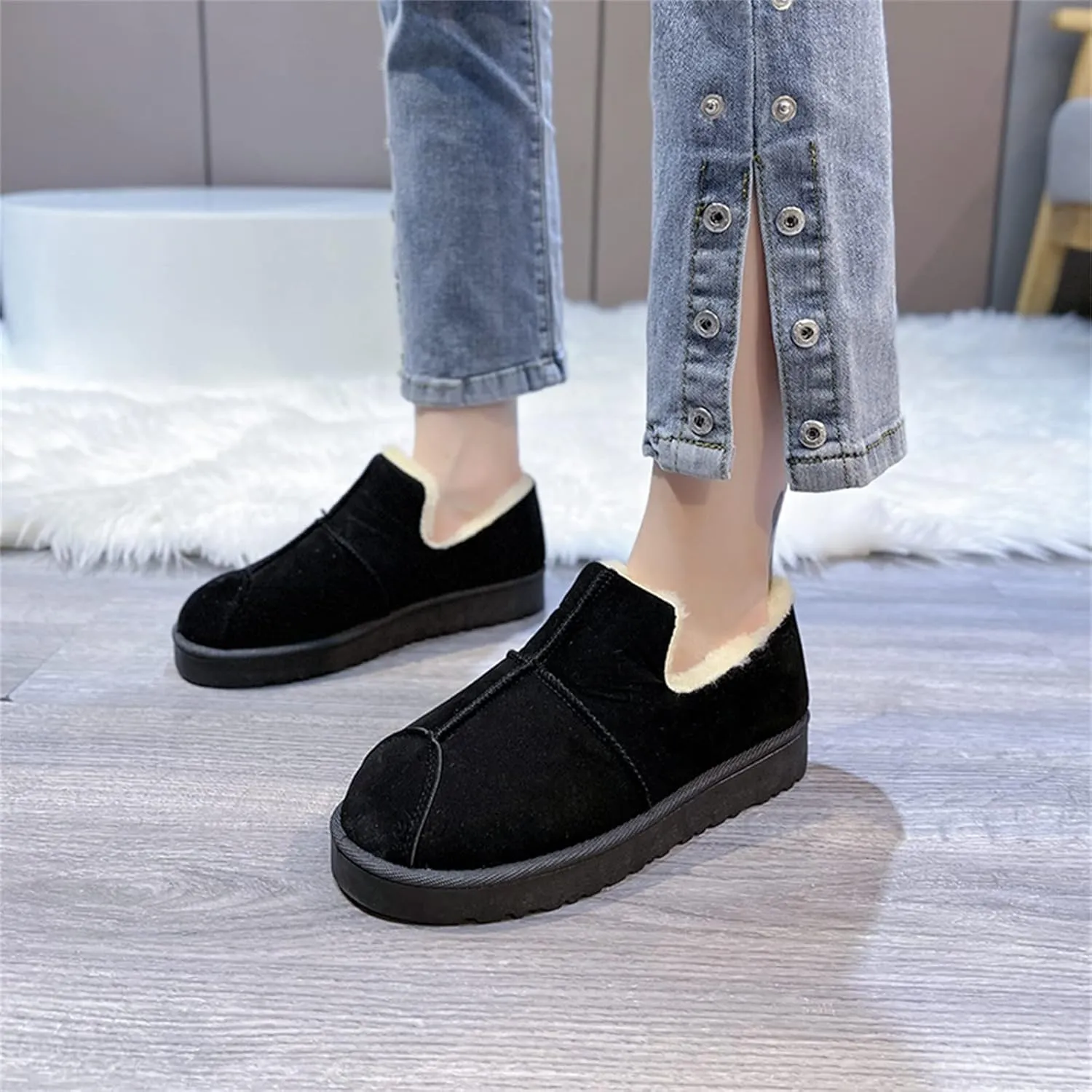 Snow Boots for Women Waterproof Winter Boots Anti-slip Fur Lined Booties Winter Warm Outdoor Ankle Boots Ladies Walking Hiking Booties
