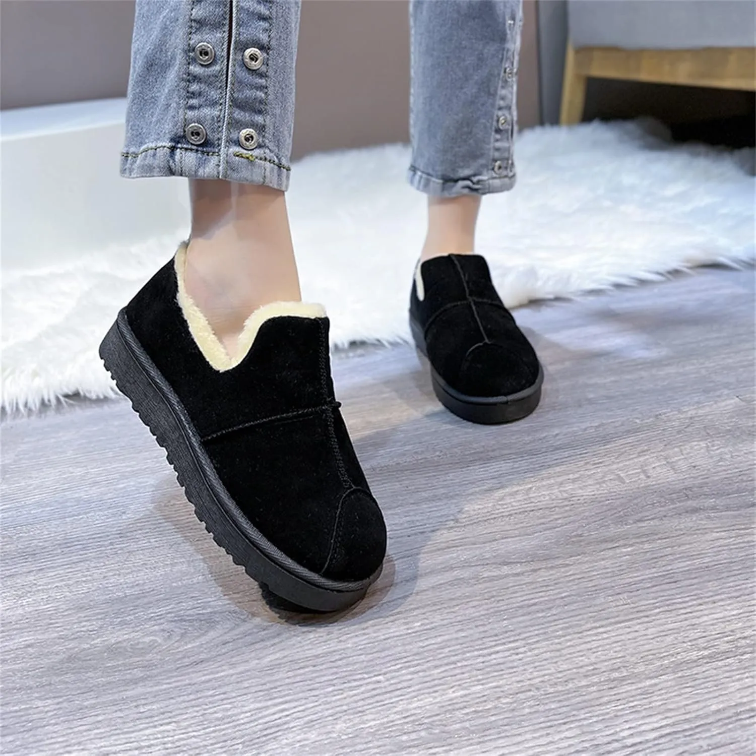 Snow Boots for Women Waterproof Winter Boots Anti-slip Fur Lined Booties Winter Warm Outdoor Ankle Boots Ladies Walking Hiking Booties