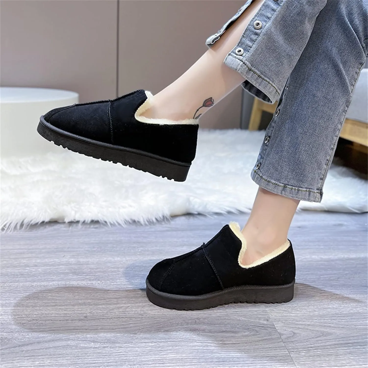 Snow Boots for Women Waterproof Winter Boots Anti-slip Fur Lined Booties Winter Warm Outdoor Ankle Boots Ladies Walking Hiking Booties