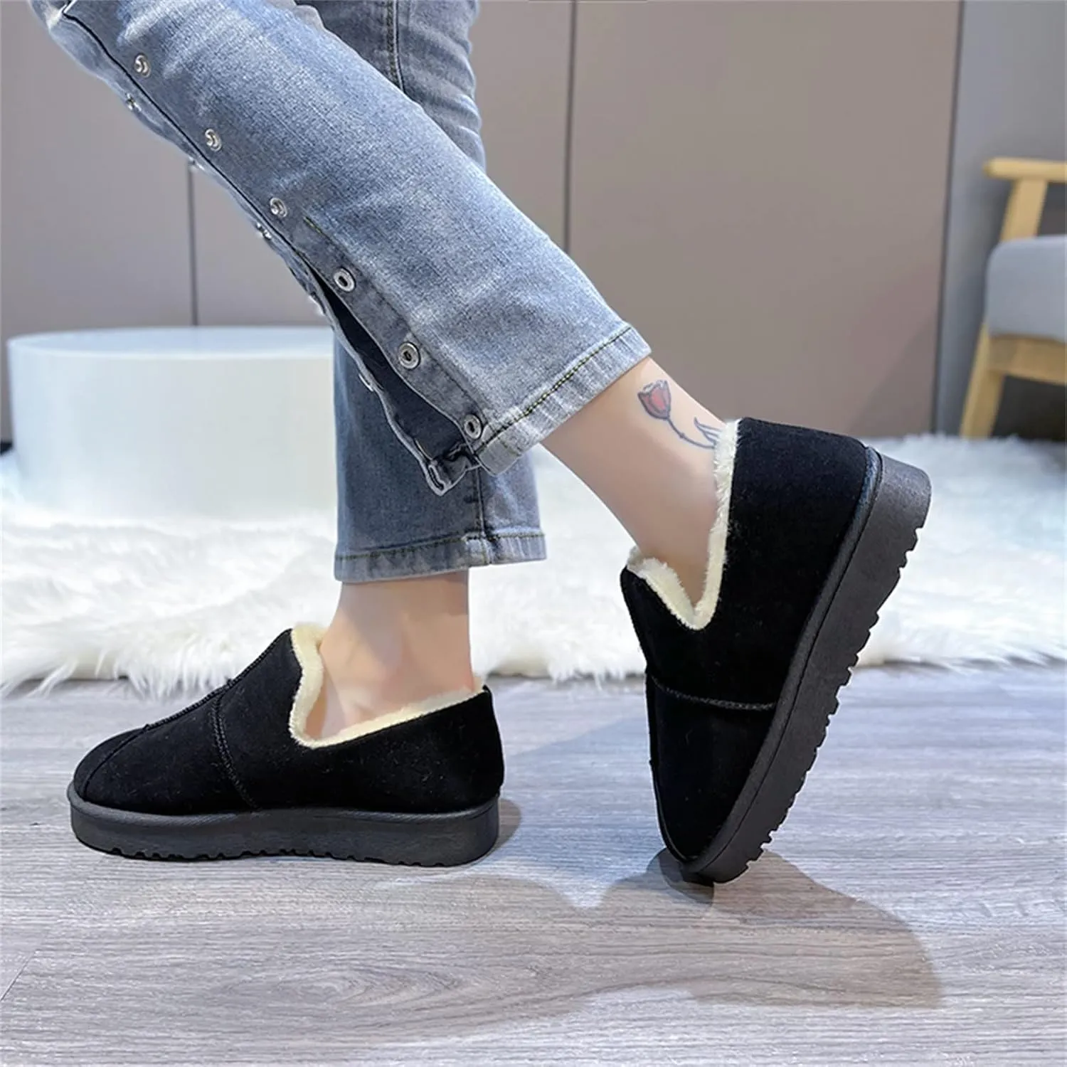 Snow Boots for Women Waterproof Winter Boots Anti-slip Fur Lined Booties Winter Warm Outdoor Ankle Boots Ladies Walking Hiking Booties
