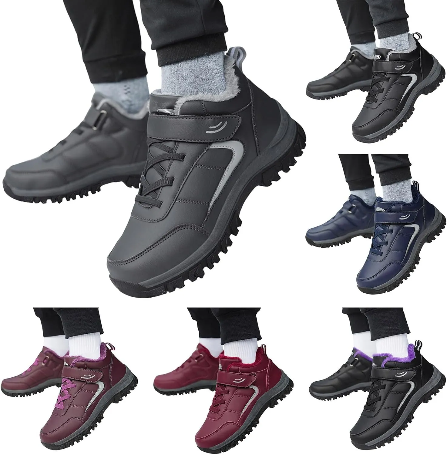 Snow Boots for Women Waterproof Winter Boots Lace Up Non Slip Fur Lined Booties Winter Casual Slip on Ankle Boots Comfortable Winter Shoes Trekking Hiking Boots