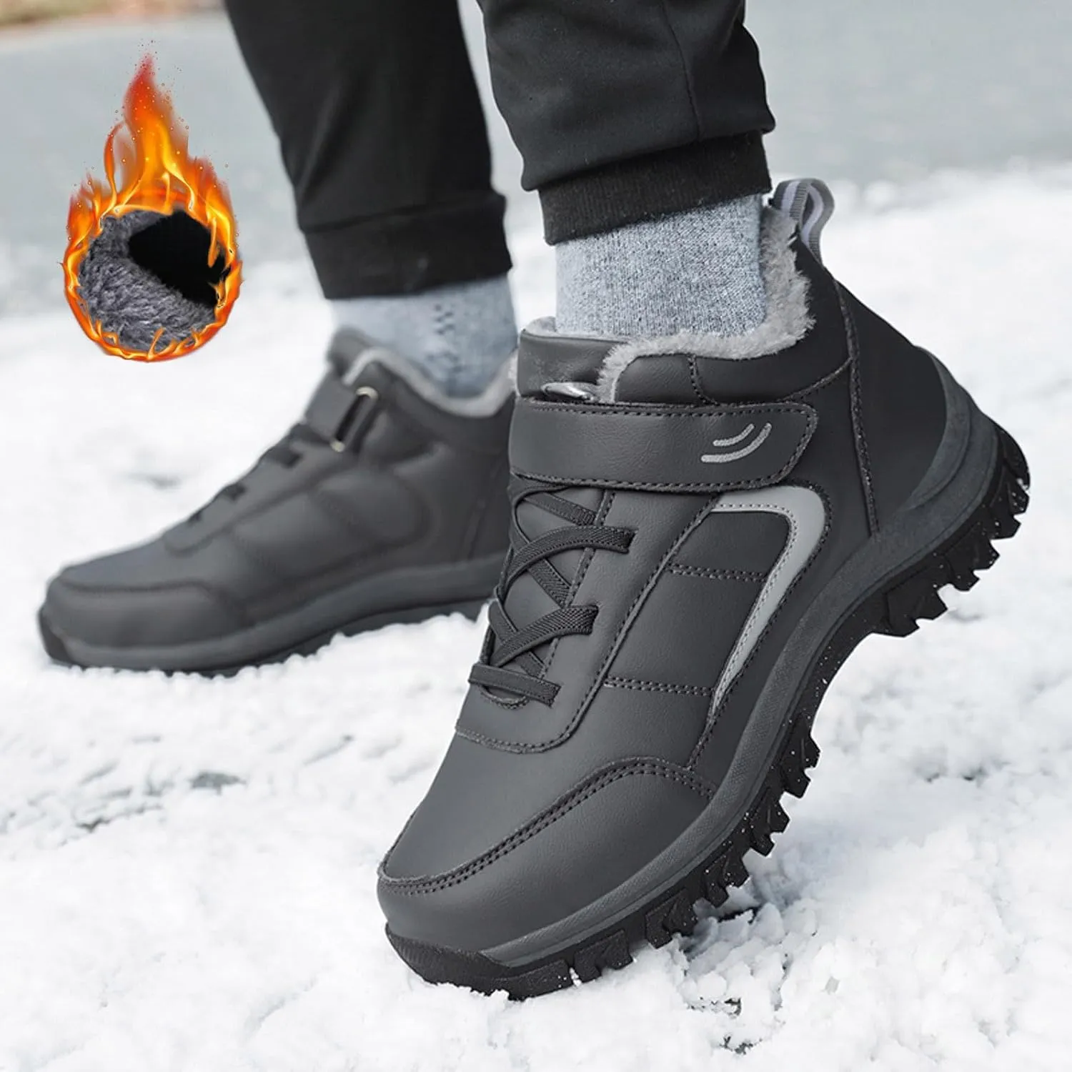 Snow Boots for Women Waterproof Winter Boots Lace Up Non Slip Fur Lined Booties Winter Casual Slip on Ankle Boots Comfortable Winter Shoes Trekking Hiking Boots