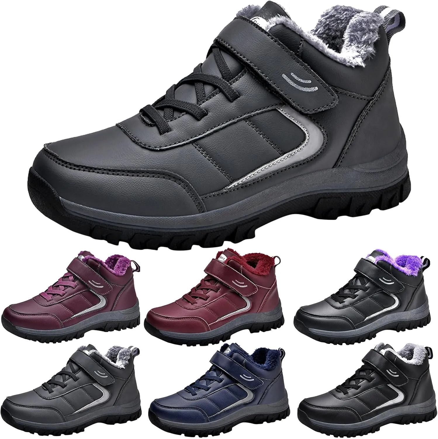 Snow Boots for Women Waterproof Winter Boots Lace Up Non Slip Fur Lined Booties Winter Casual Slip on Ankle Boots Comfortable Winter Shoes Trekking Hiking Boots