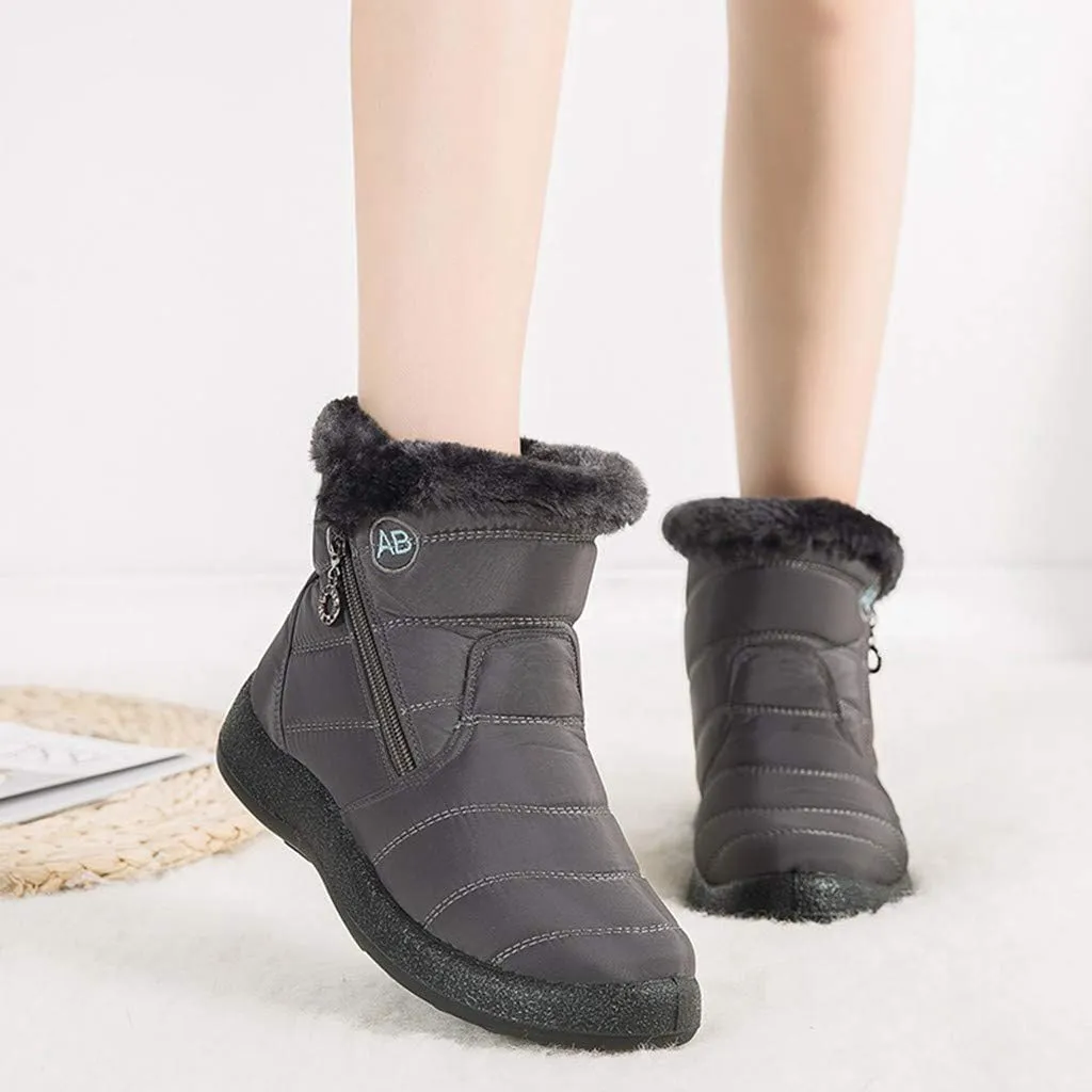 Snow Boots for Women Wide Width Women's Slip on Work Boots Waterproof Womens Snow Boots Wide Leg Women's Black Brown Tan Grey Winter Snow Boots Womens Winter Hiking Boot