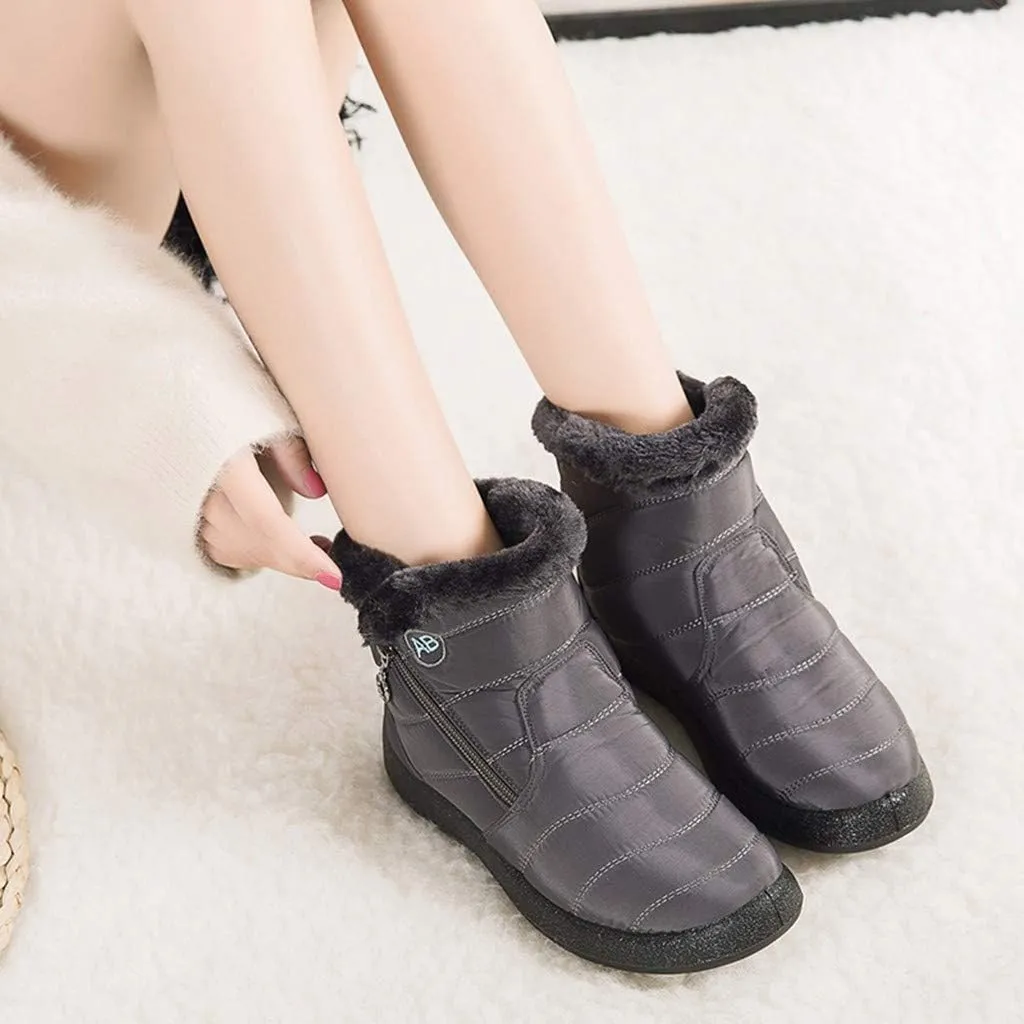 Snow Boots for Women Wide Width Women's Slip on Work Boots Waterproof Womens Snow Boots Wide Leg Women's Black Brown Tan Grey Winter Snow Boots Womens Winter Hiking Boot
