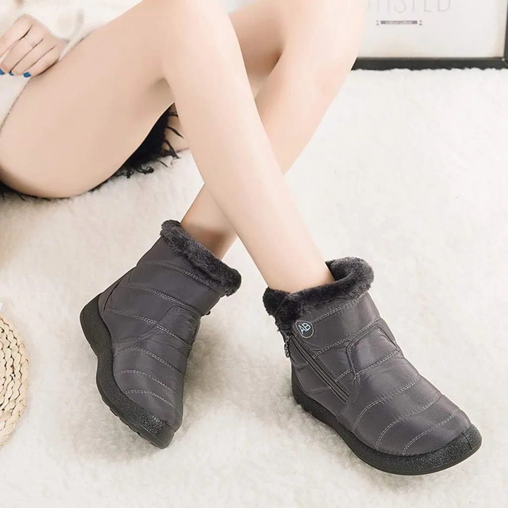 Snow Boots for Women Wide Width Women's Slip on Work Boots Waterproof Womens Snow Boots Wide Leg Women's Black Brown Tan Grey Winter Snow Boots Womens Winter Hiking Boot