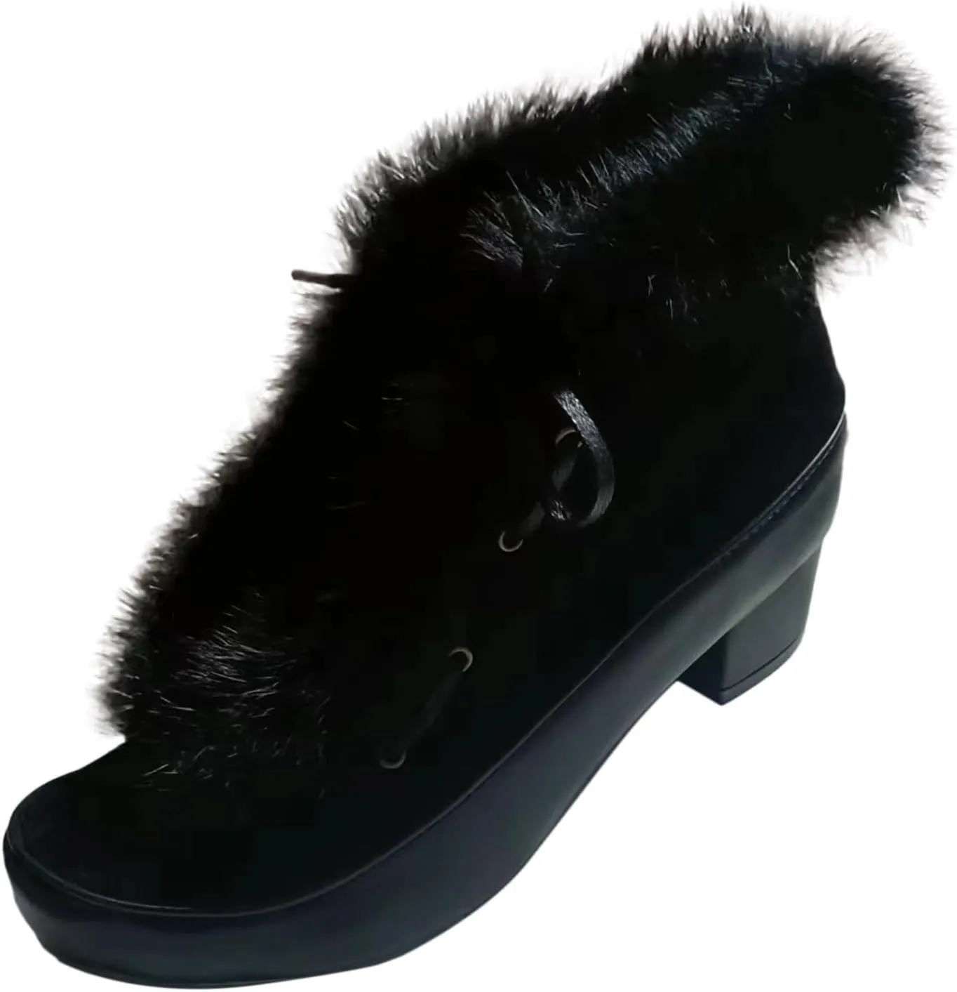 Snow Boots for Women Winter Boots 2024 Large Size Lace-Up Fuzzy Boots Warm Cotton Boots Cotton Shoes Snow Boots