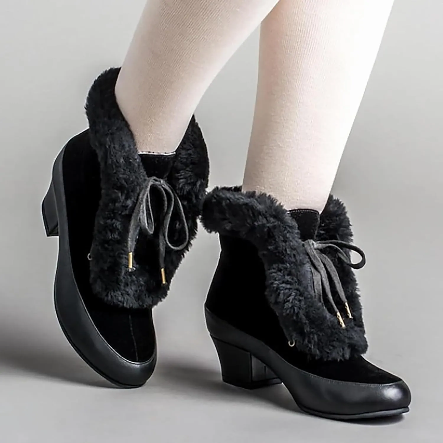 Snow Boots for Women Winter Boots 2024 Large Size Lace-Up Fuzzy Boots Warm Cotton Boots Cotton Shoes Snow Boots