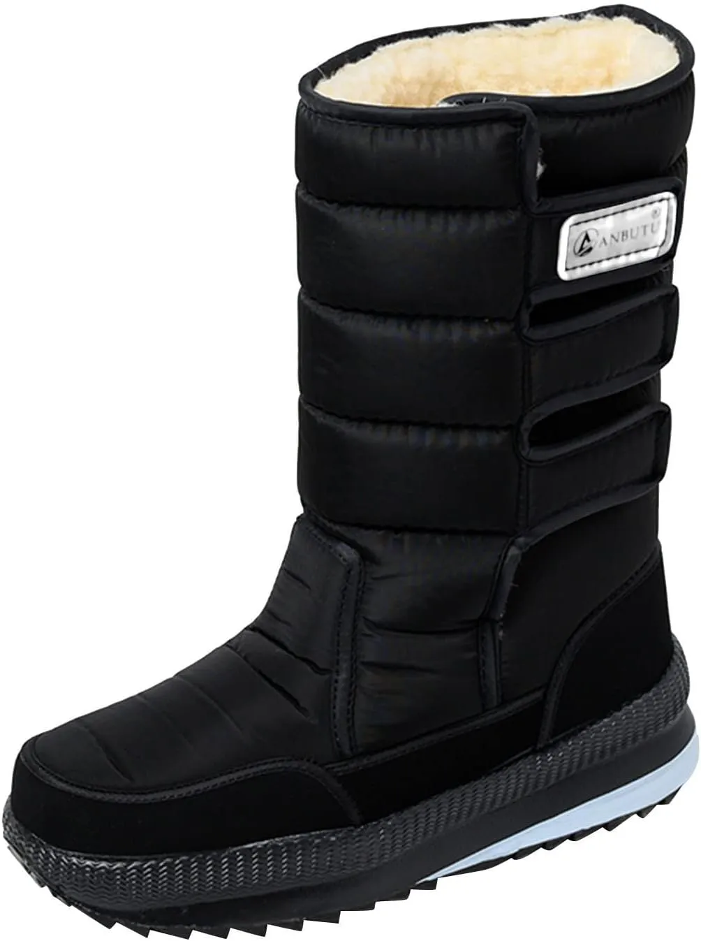 Snow Boots Men Warm Furry Lined Footwear Waterproof Outdoor Casual Winter Boots Slip on Ankle Booties Non-Slip Hiking Walking Boots