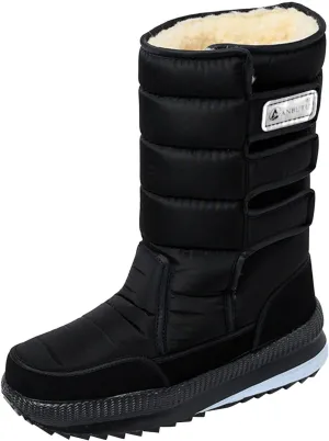 Snow Boots Men Warm Furry Lined Footwear Waterproof Outdoor Casual Winter Boots Slip on Ankle Booties Non-Slip Hiking Walking Boots