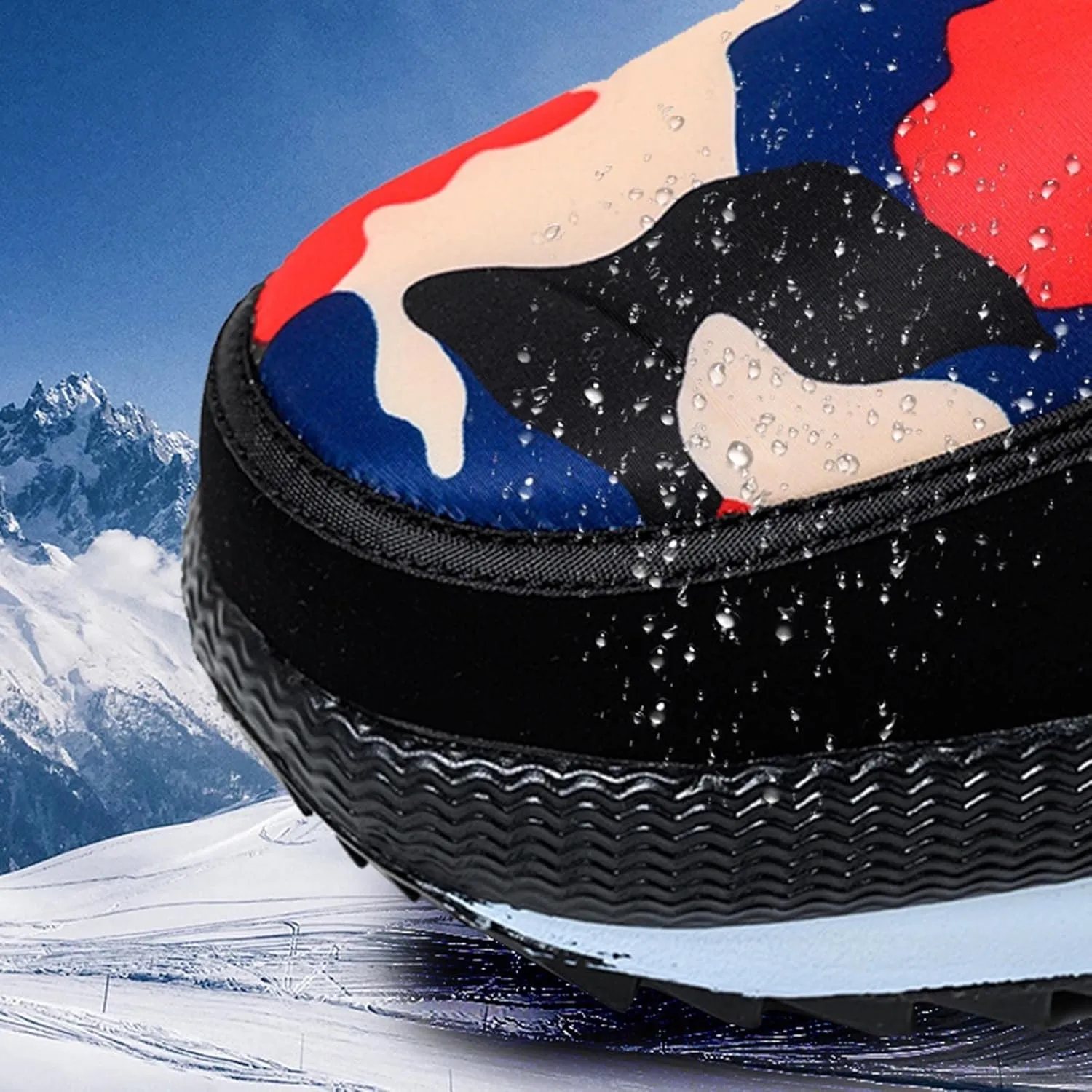 Snow Boots Men Warm Furry Lined Footwear Waterproof Outdoor Casual Winter Boots Slip on Ankle Booties Non-Slip Hiking Walking Boots