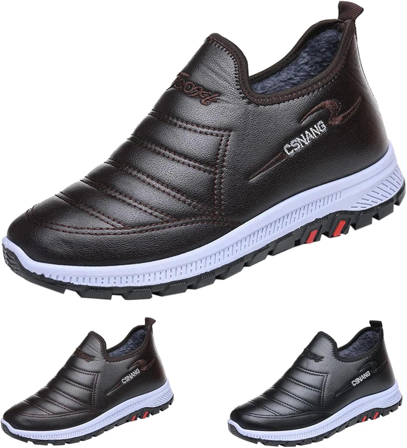 Snow Shoes For Men Non-Slip Winter Walking Shoes For Men Plush Lined Hiking Boots Women aterproof Casual Shoes