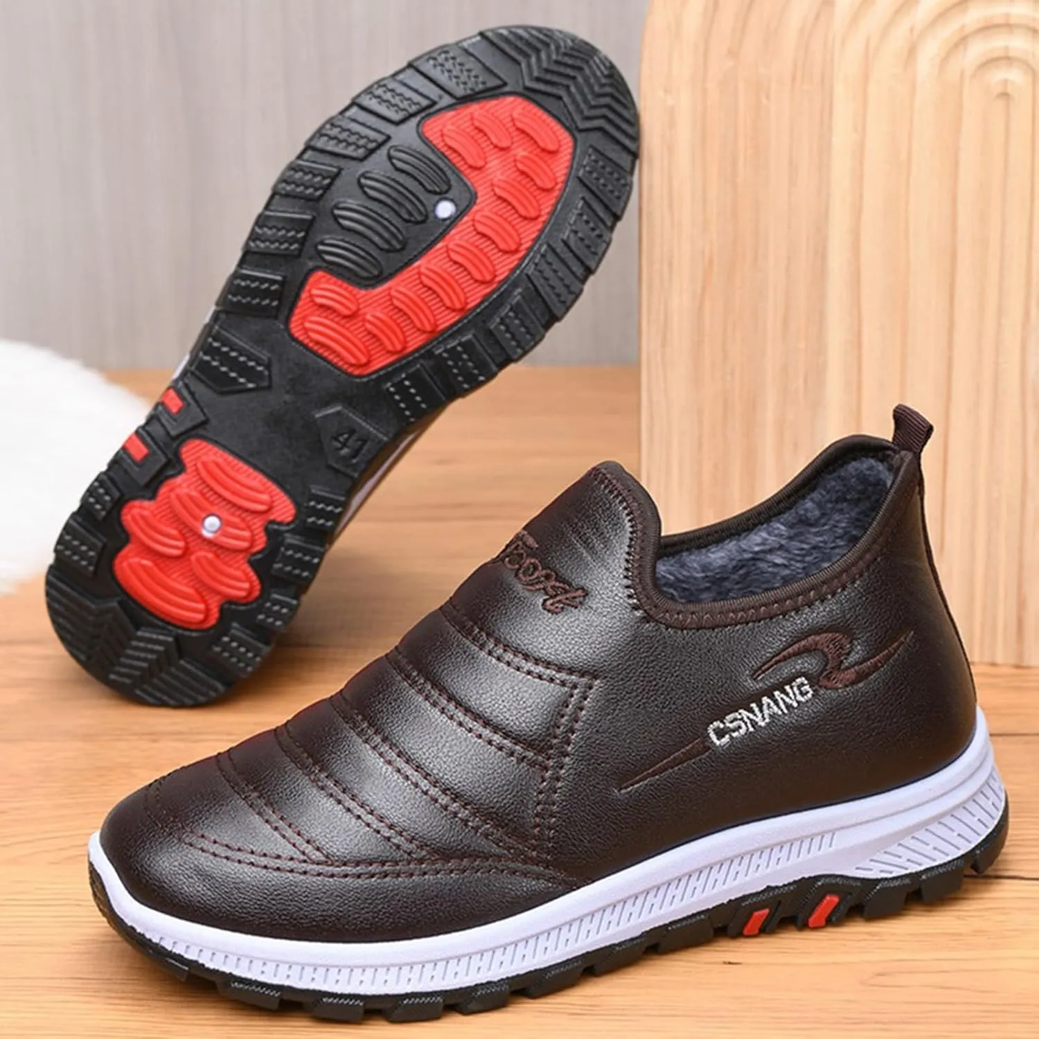 Snow Shoes For Men Non-Slip Winter Walking Shoes For Men Plush Lined Hiking Boots Women aterproof Casual Shoes
