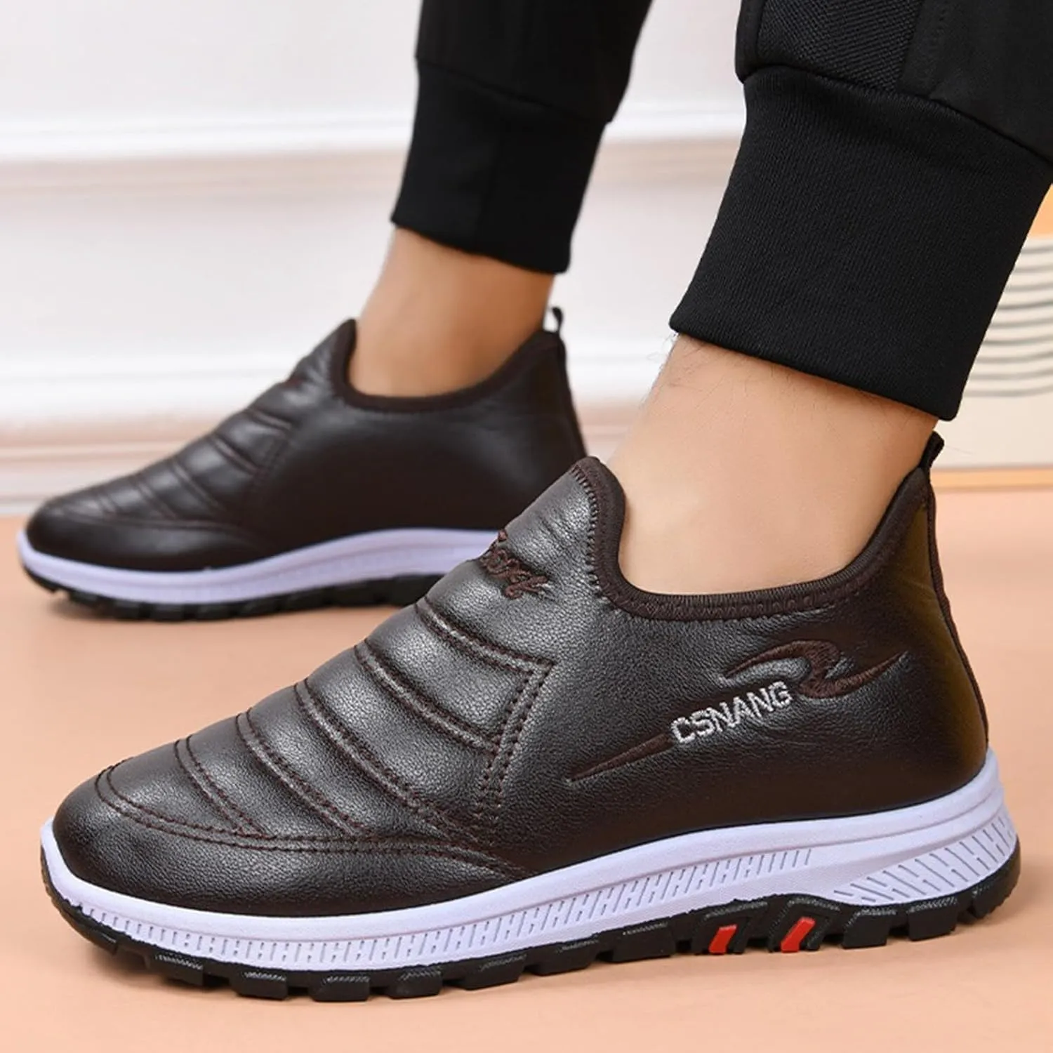 Snow Shoes For Men Non-Slip Winter Walking Shoes For Men Plush Lined Hiking Boots Women aterproof Casual Shoes