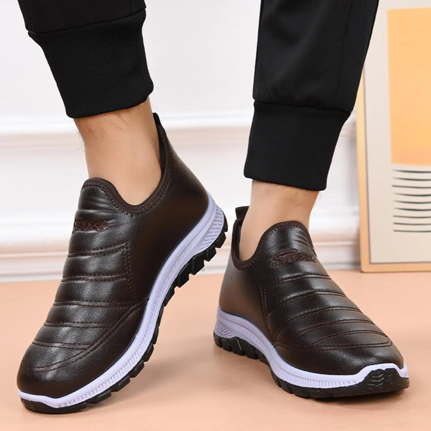 Snow Shoes For Men Non-Slip Winter Walking Shoes For Men Plush Lined Hiking Boots Women aterproof Casual Shoes
