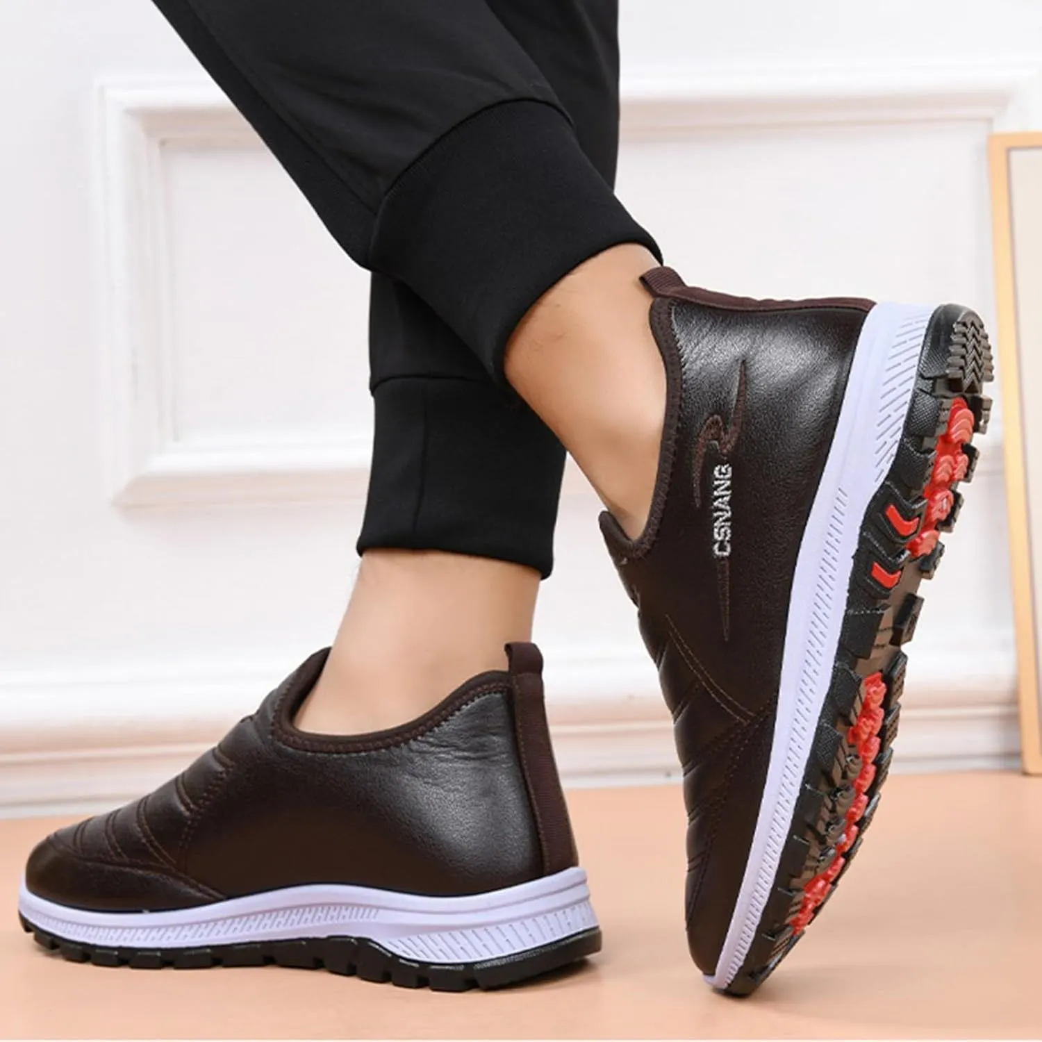 Snow Shoes For Men Non-Slip Winter Walking Shoes For Men Plush Lined Hiking Boots Women aterproof Casual Shoes