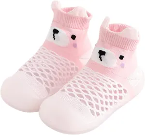 Sock Shoes Toddler Infant Boys Girls Animal Prints Cartoon Socks Shoes Toddler Breathable Mesh The Floor Black Shoes