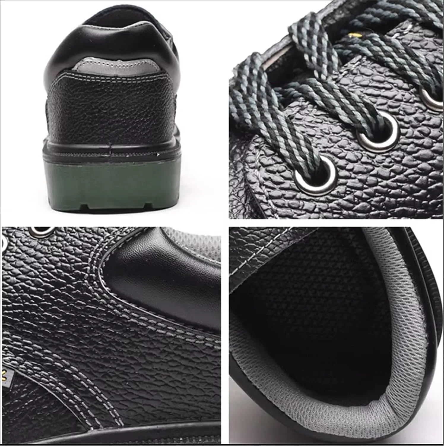 Steel Toe Boots for Men Work, Men's Slip Leather Resistant Anti Smash Lace up Steel Safety Work Boots, Wear Resistant Rubber Outsole Safety Shoes, for Construction, Trekking