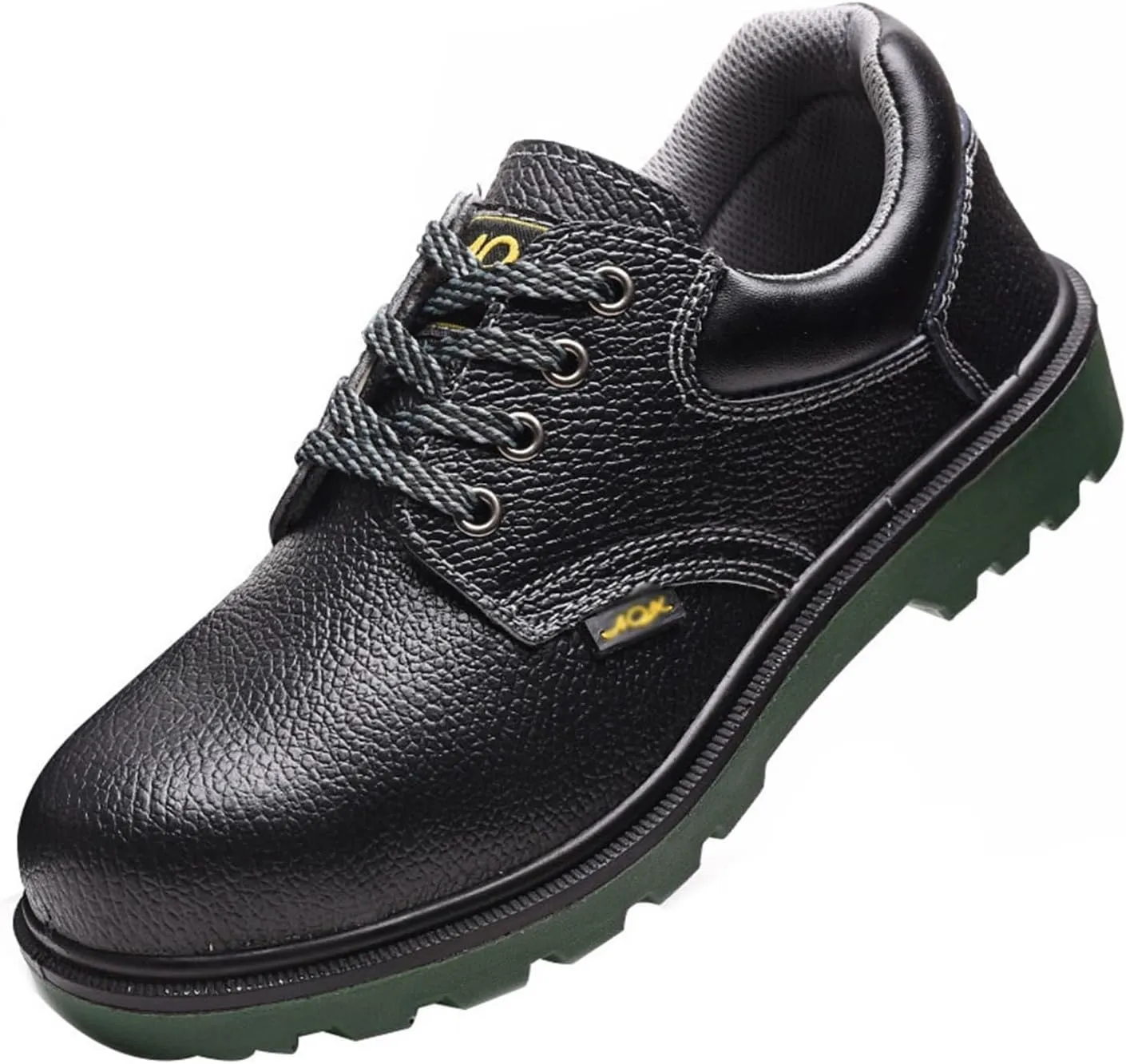 Steel Toe Boots for Men Work, Men's Slip Leather Resistant Anti Smash Lace up Steel Safety Work Boots, Wear Resistant Rubber Outsole Safety Shoes, for Construction, Trekking