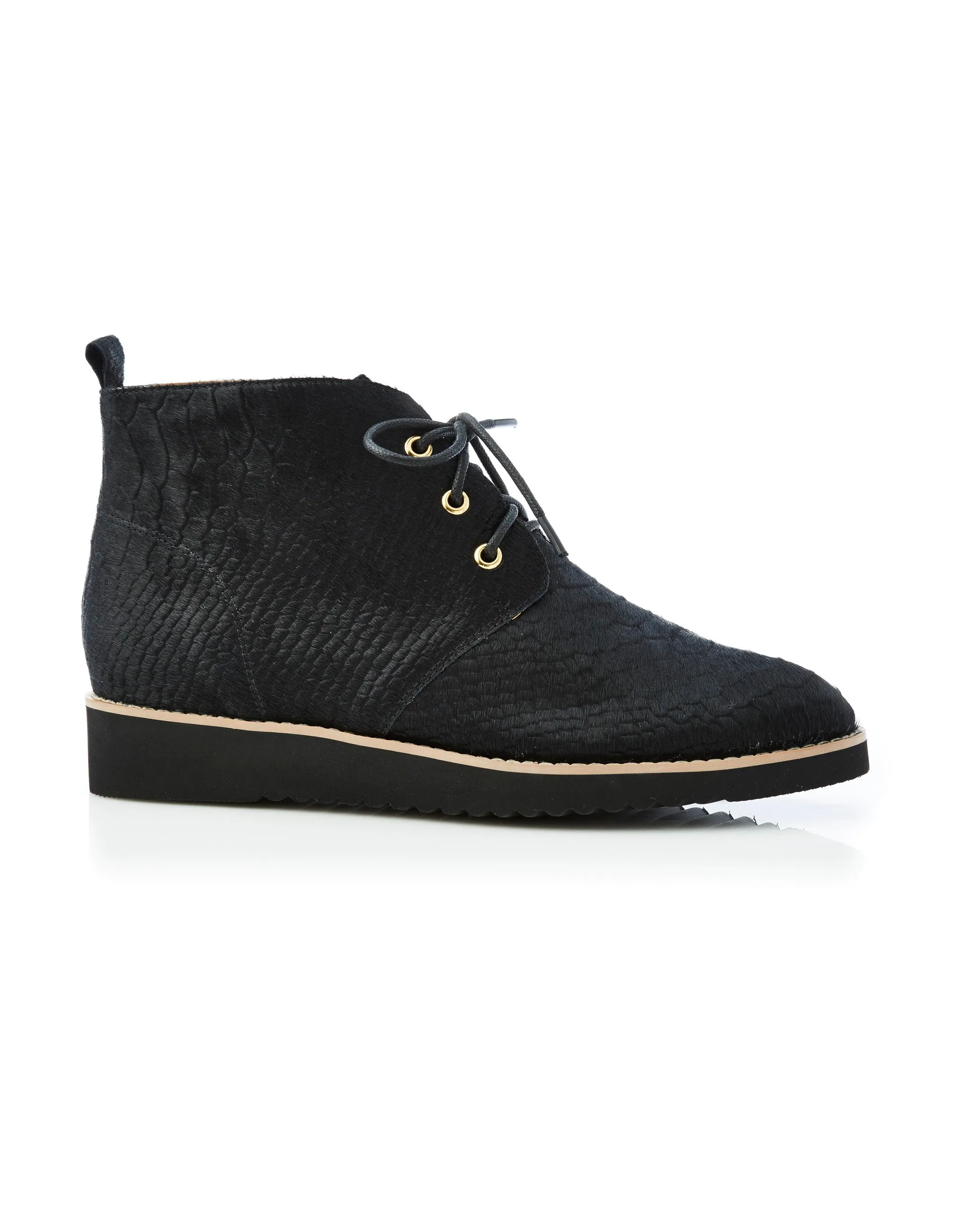 Stevie Boot Pony Python Black