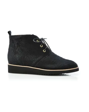 Stevie Boot Pony Python Black
