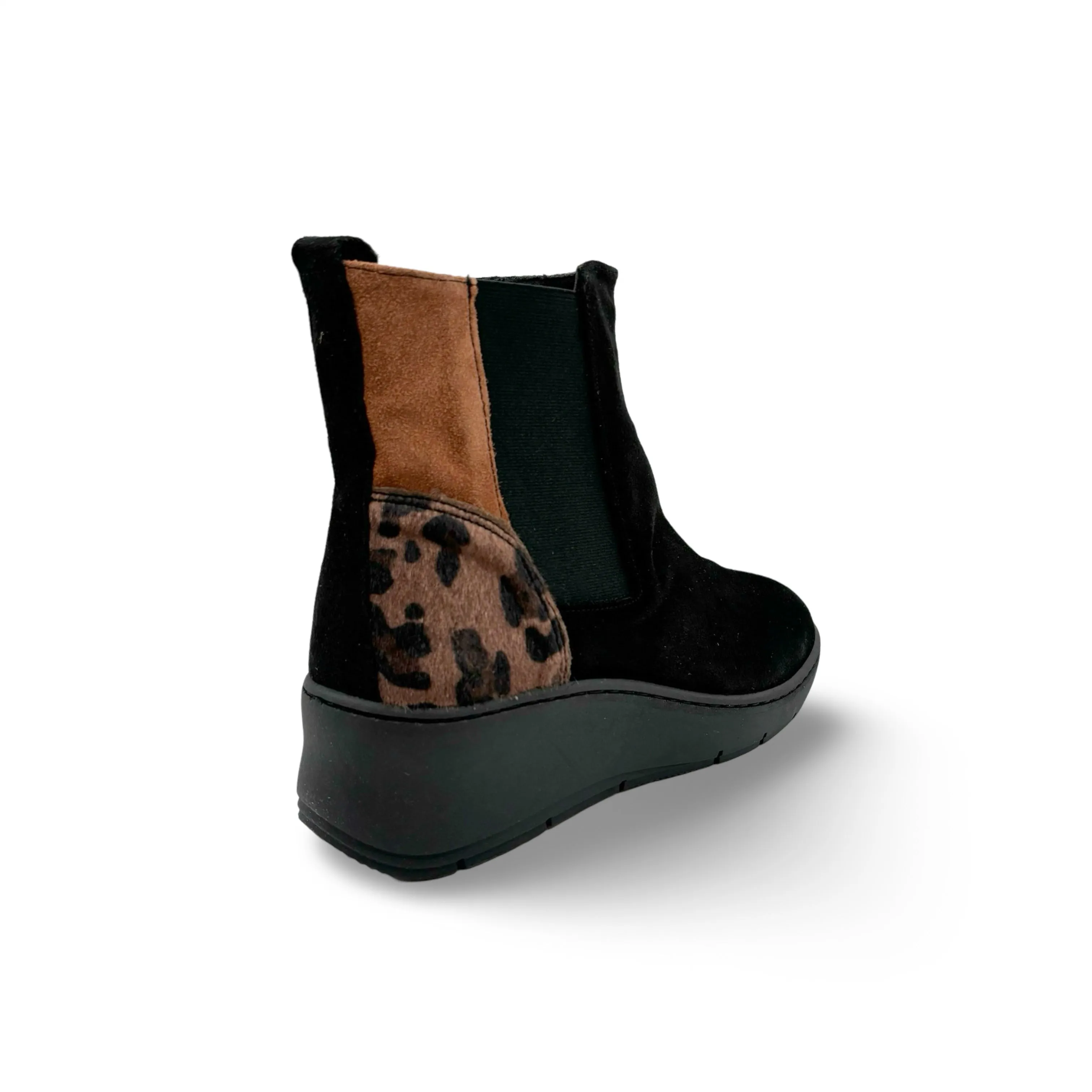 Tabatha Black/Animal Print Bootie