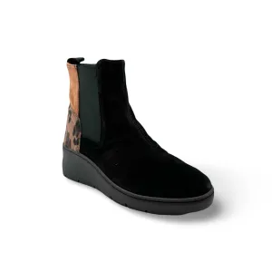 Tabatha Black/Animal Print Bootie