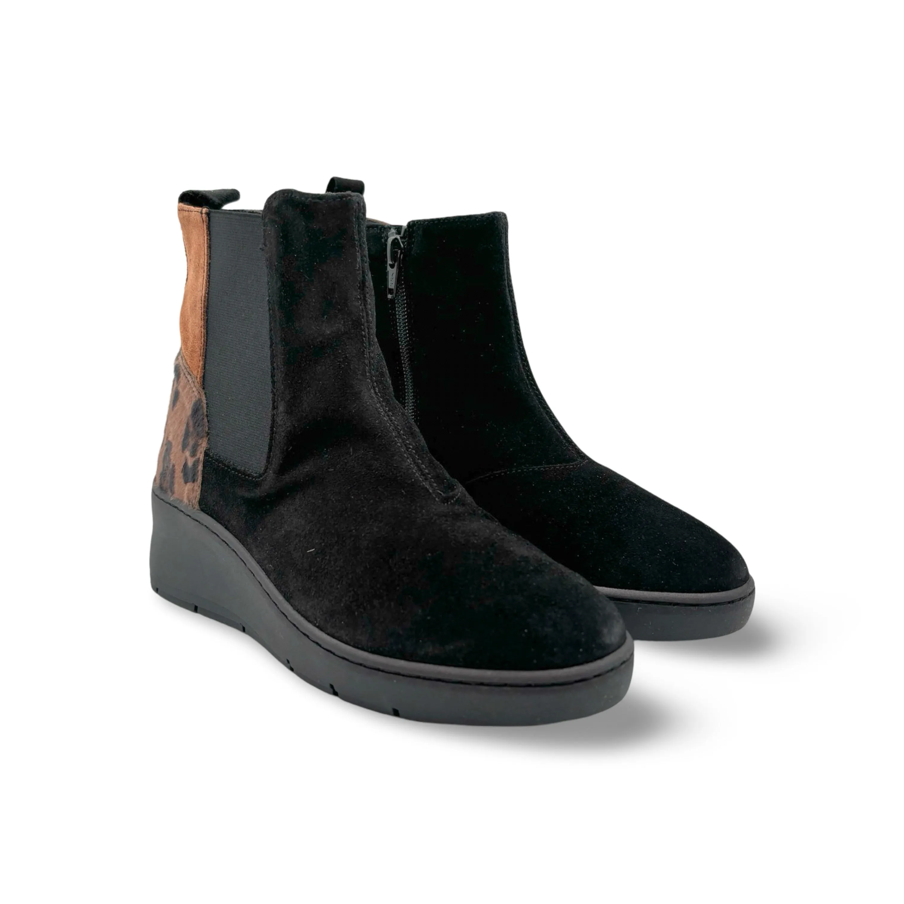 Tabatha Black/Animal Print Bootie