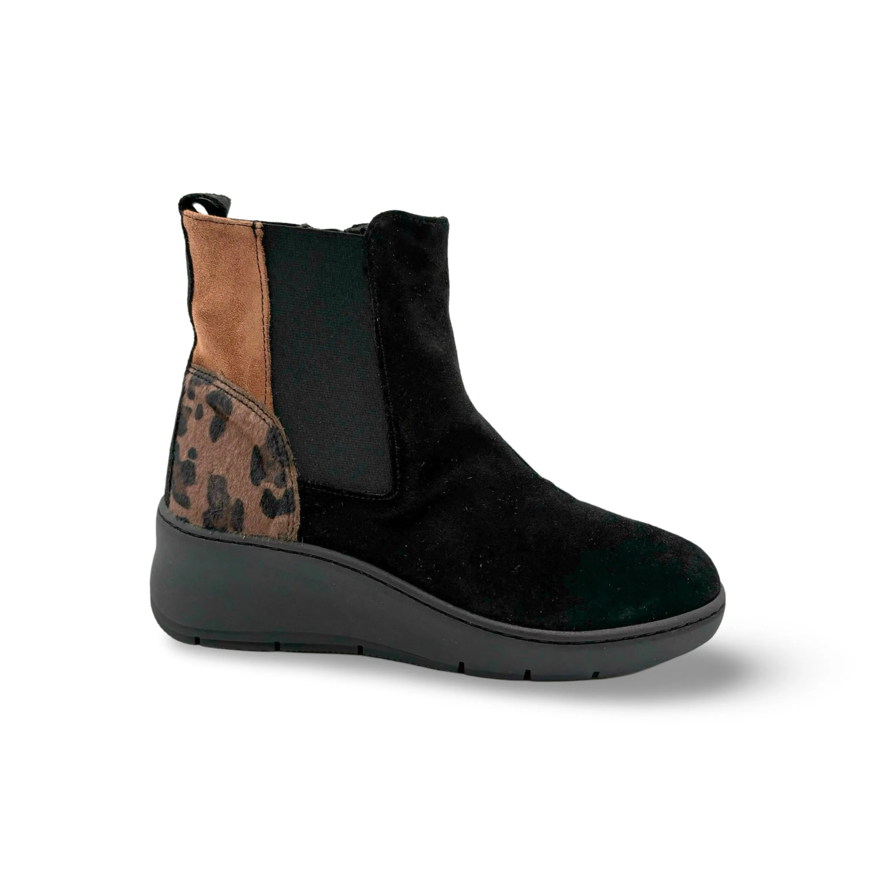 Tabatha Black/Animal Print Bootie