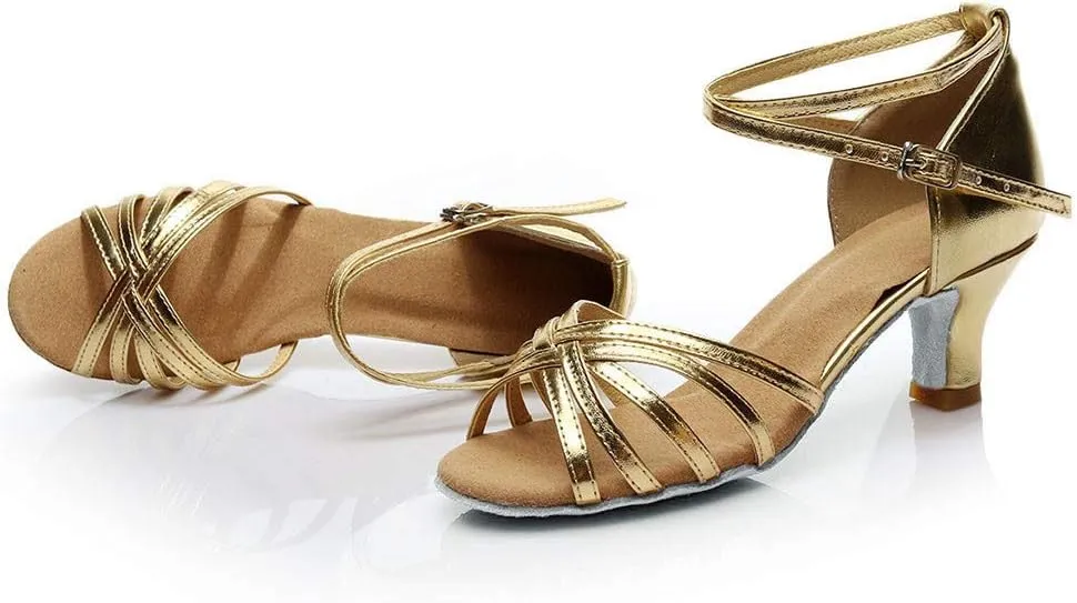 Tango Shoes for Women Low Heel Ballroom Sandals Open Toe Dress Shoes Practice Dance Shoe Comfort Ballroom Heels
