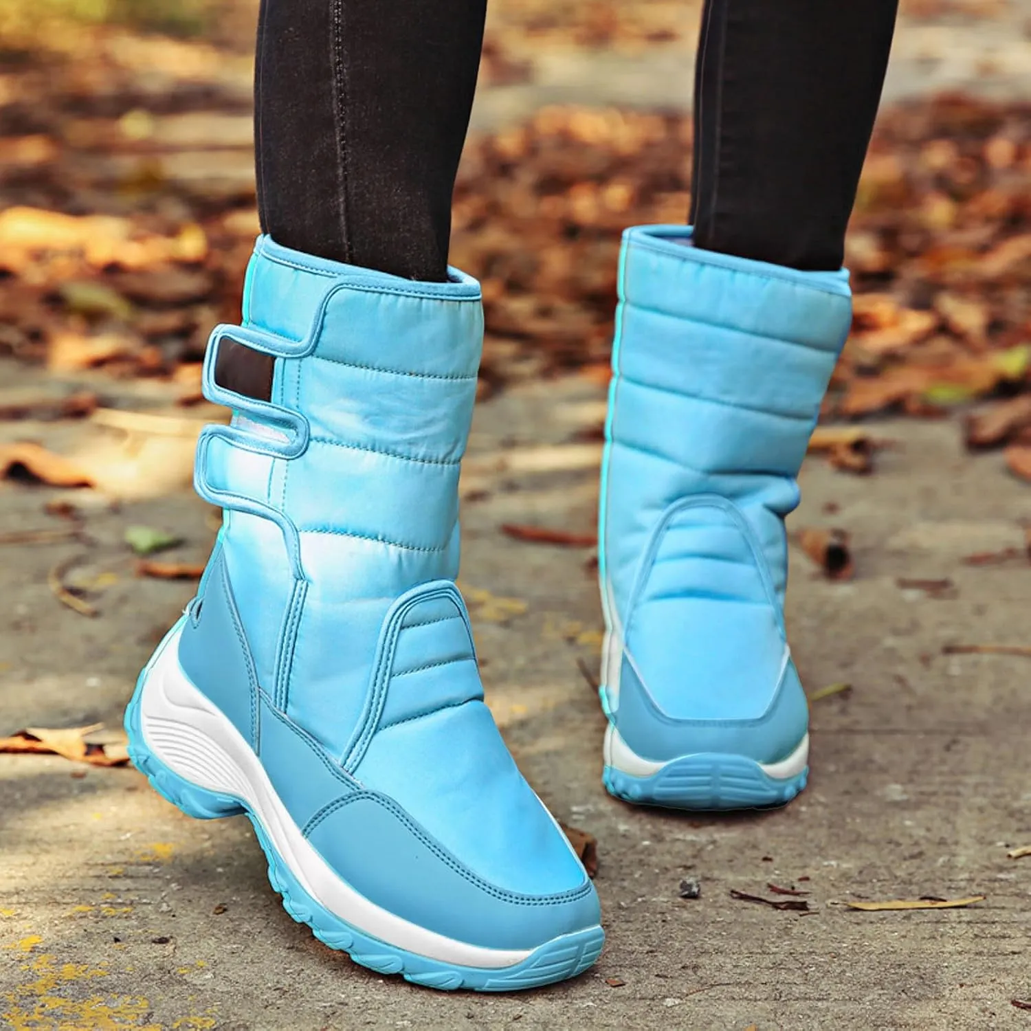 Teen Winter Boots Waterproof Fuzzy Boots Platform Non Slip Boots Comfortable Fur Lined Short Ankle Booties Duck Boots Women