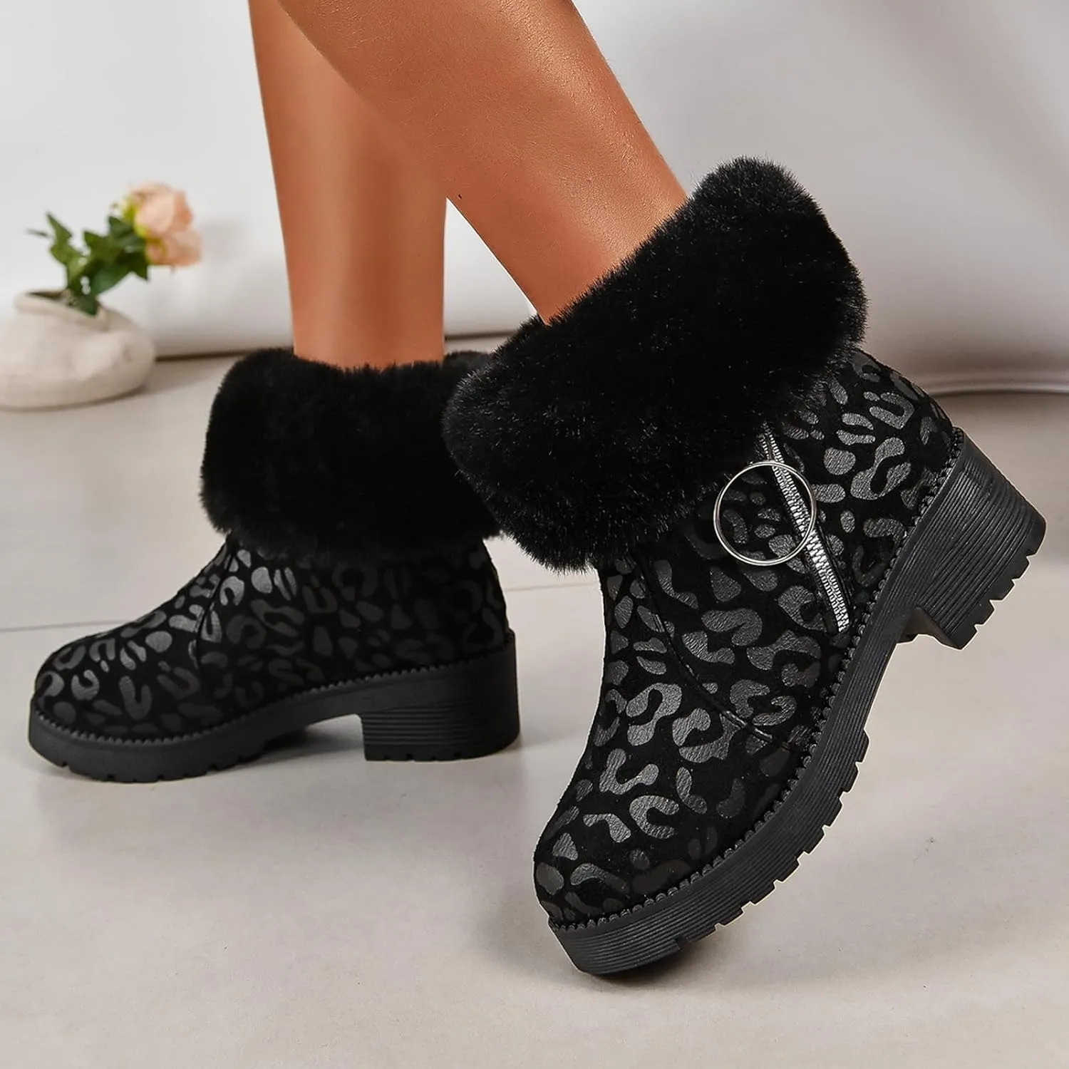 Teen Winter Boots Waterproof Winter Boots Warm Insulated Boots Waterproof Plush Lined Snow Boots Work Boots for Men