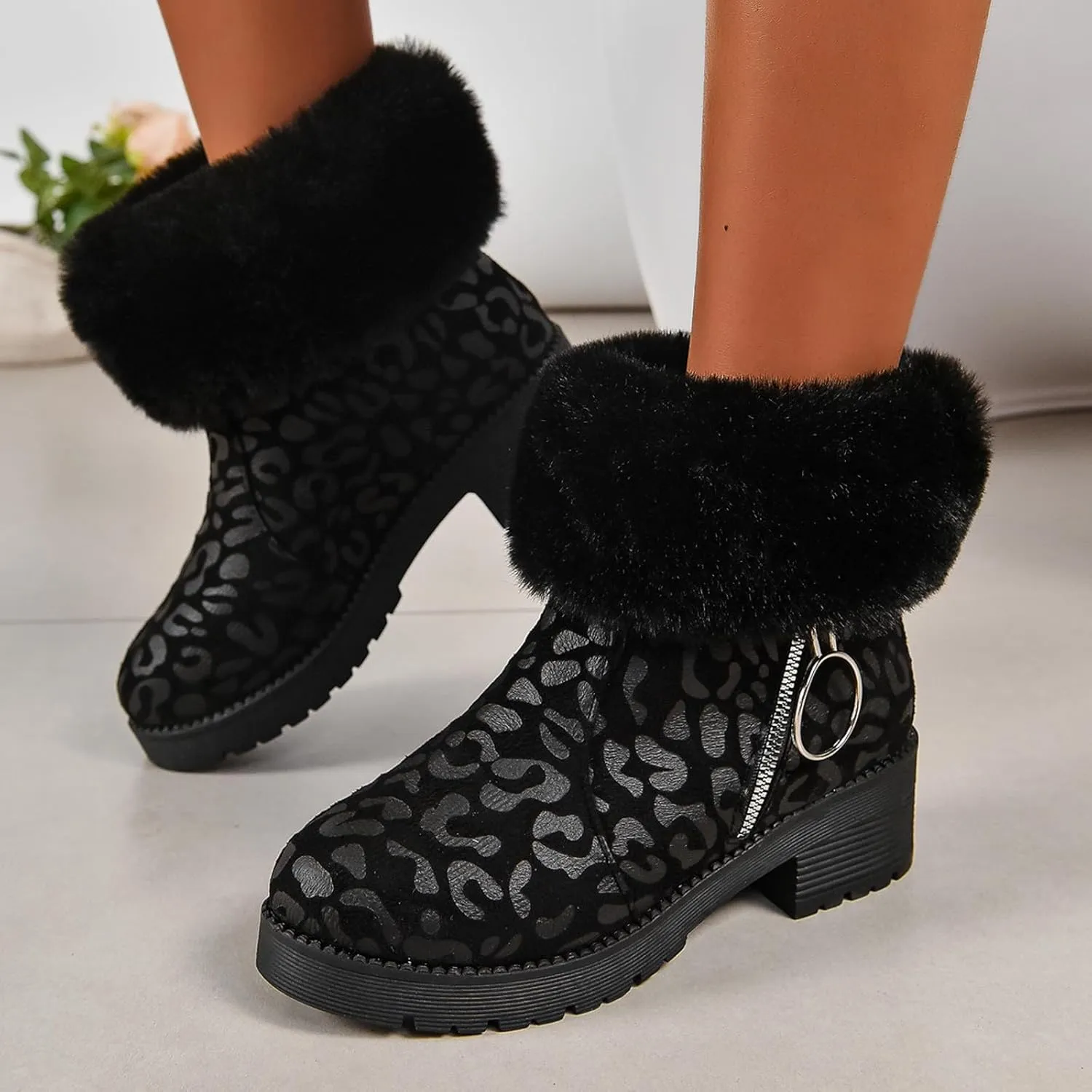 Teen Winter Boots Waterproof Winter Boots Warm Insulated Boots Waterproof Plush Lined Snow Boots Work Boots for Men