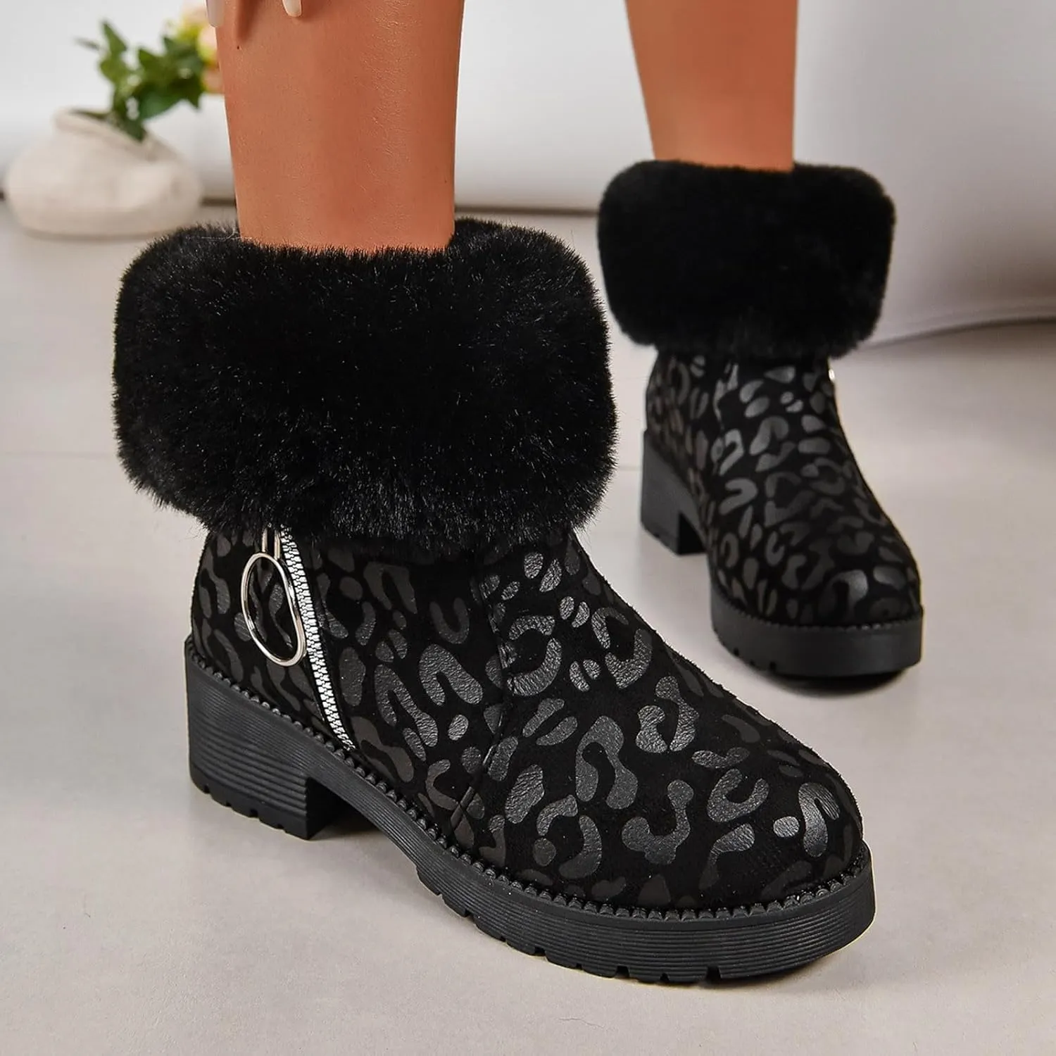 Teen Winter Boots Waterproof Winter Boots Warm Insulated Boots Waterproof Plush Lined Snow Boots Work Boots for Men