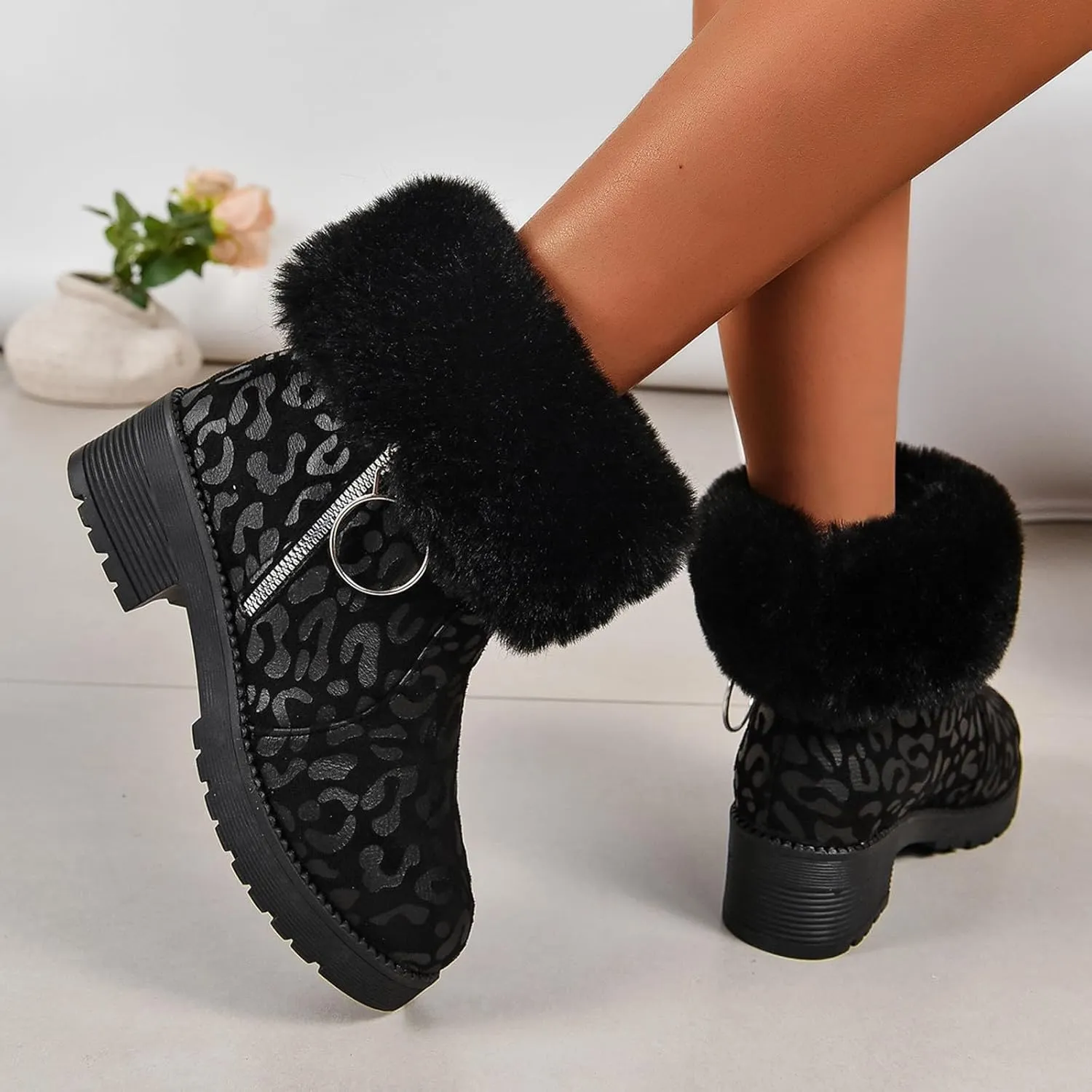 Teen Winter Boots Waterproof Winter Boots Warm Insulated Boots Waterproof Plush Lined Snow Boots Work Boots for Men