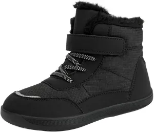 Toddler Big Kids Winter Snow Wide Toe Box Slip Drop Sole Ankle Boots Fur Lined Barefoot Winter Snow Insulated Boots