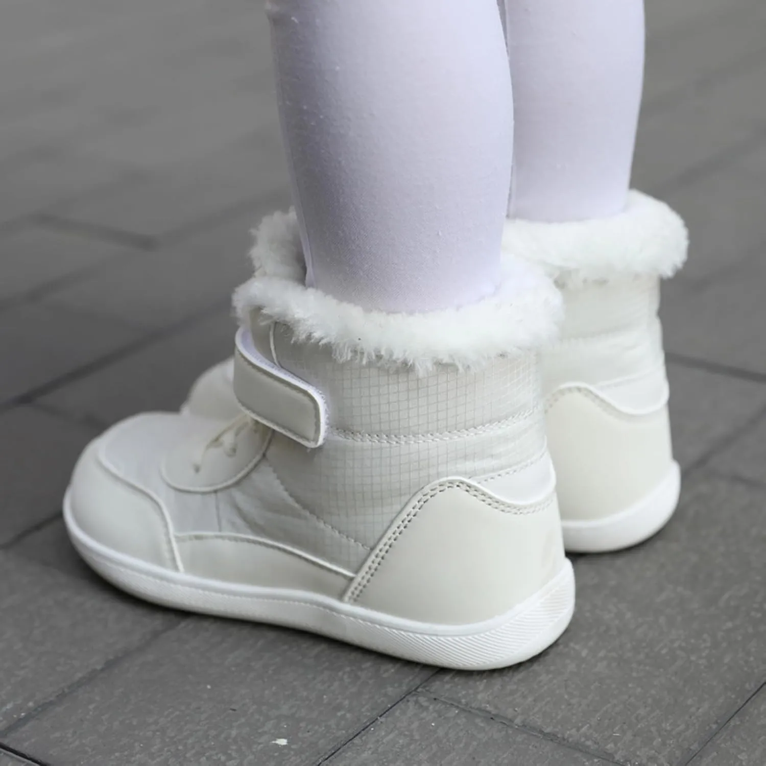 Toddler Big Kids Winter Snow Wide Toe Box Slip Drop Sole Ankle Boots Fur Lined Barefoot Winter Snow Insulated Boots