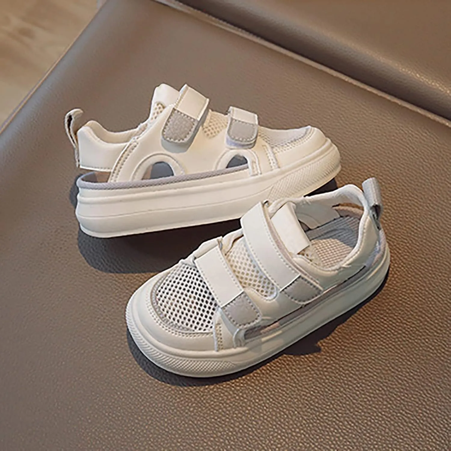 Toddler Boy Girl Closed Toe Quick-Dry Sandals Lightweight Breathable Summer Mesh Shoes Kids Non-Slip First Walking