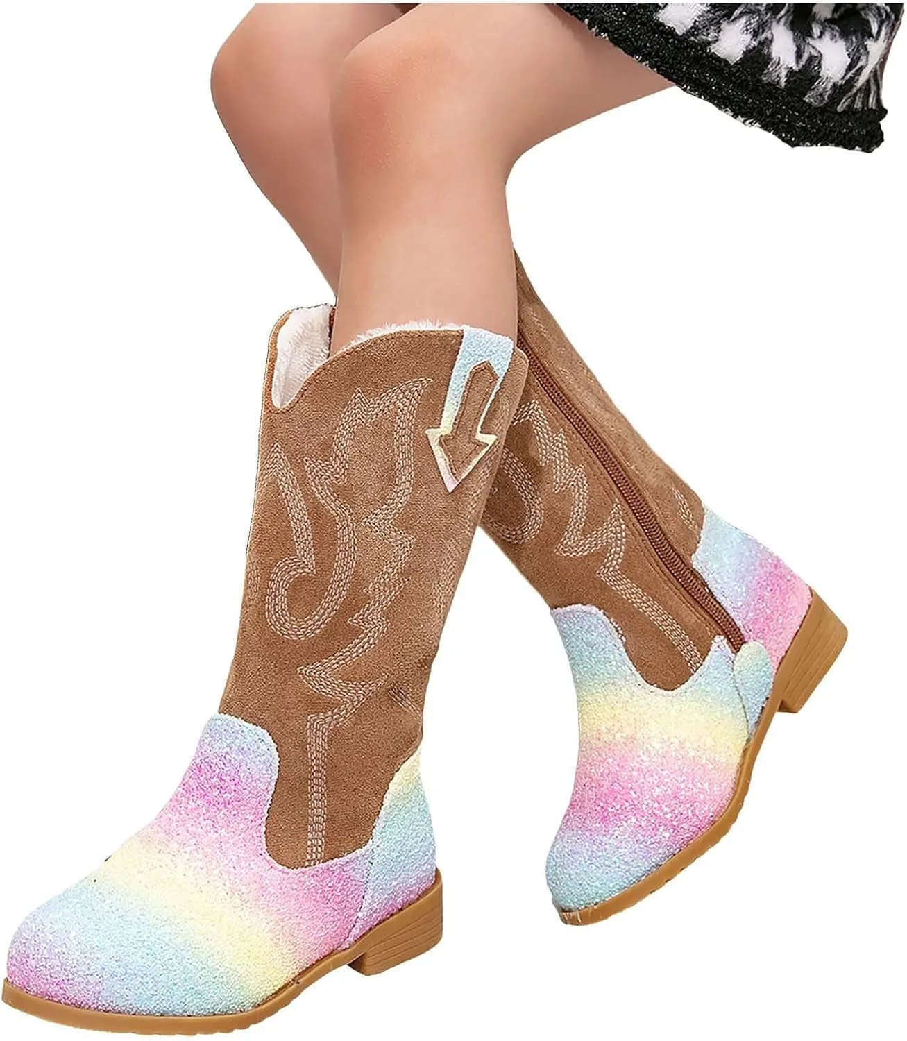 Toddler Girls Cowgirl Boots Western Glitter Cowboy Boot Ankle Boots Little Kids Big Kid Cute Party Birthmen Shoes