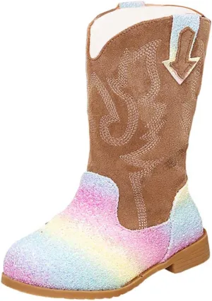 Toddler Girls Cowgirl Boots Western Glitter Cowboy Boot Ankle Boots Little Kids Big Kid Cute Party Birthmen Shoes