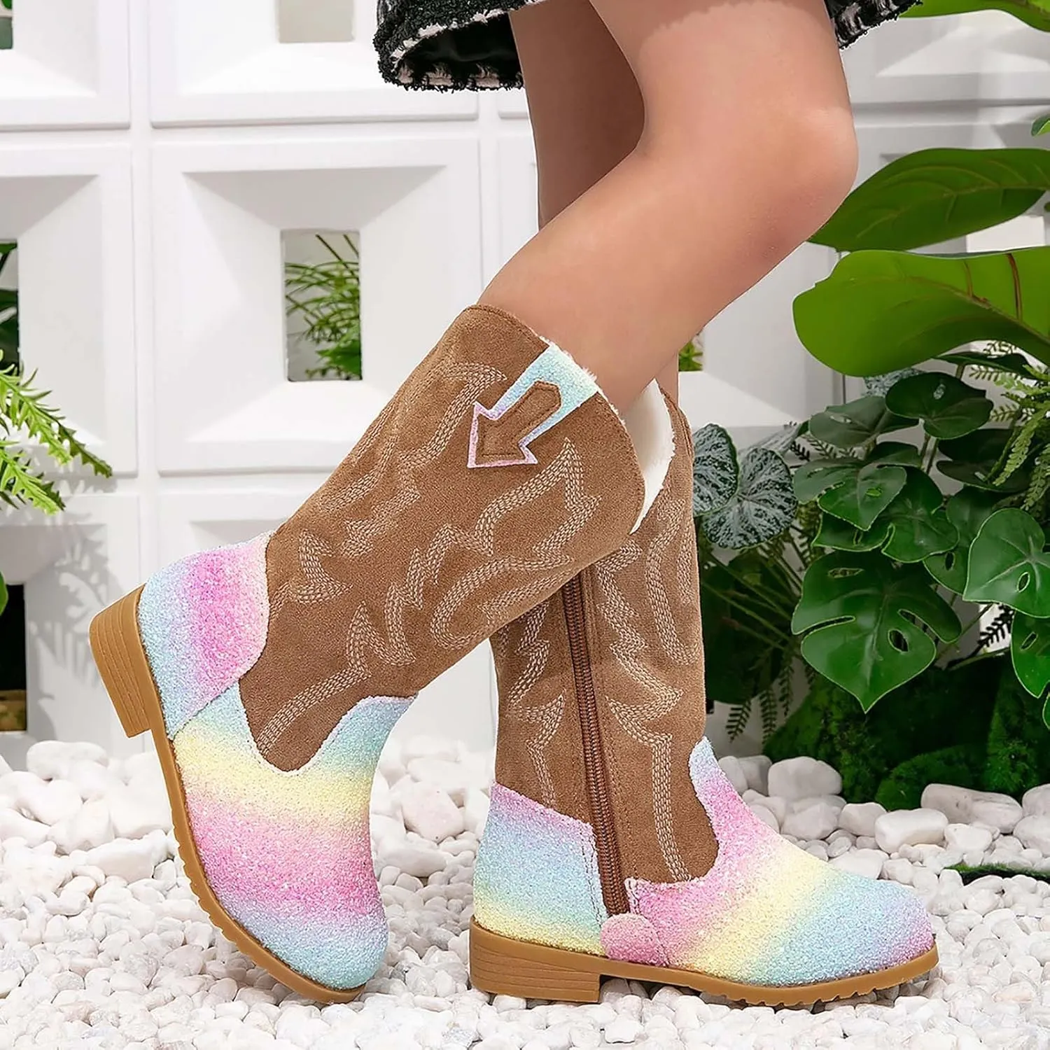 Toddler Girls Cowgirl Boots Western Glitter Cowboy Boot Ankle Boots Little Kids Big Kid Cute Party Birthmen Shoes