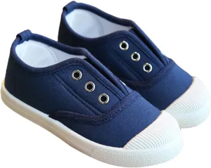 Toddler Kids Canvas Shoes Running Shoes for Girls Boys Frosted Wide Barefoot Sneakers Non-Slip Flat Tennis Shoes
