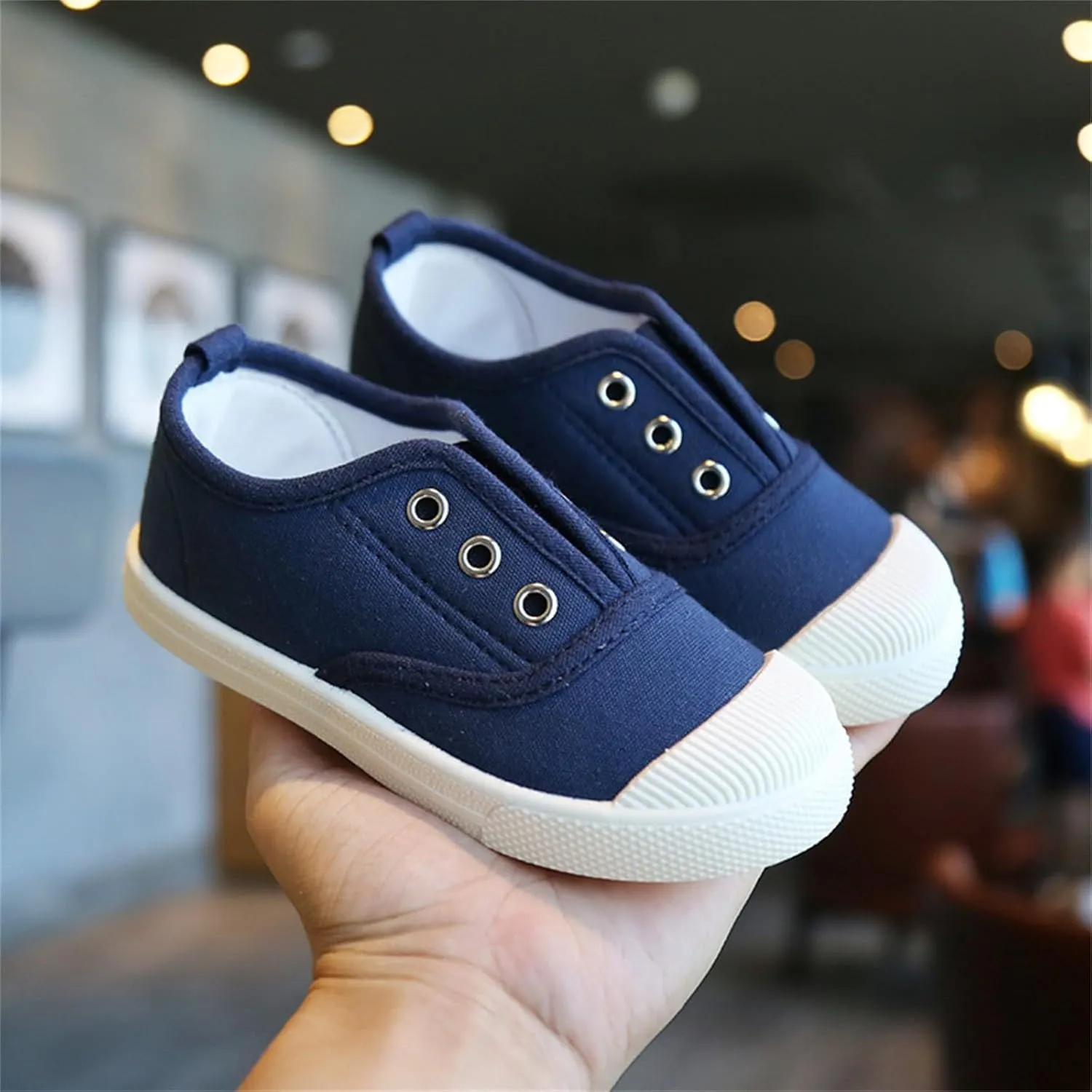 Toddler Kids Canvas Shoes Running Shoes for Girls Boys Frosted Wide Barefoot Sneakers Non-Slip Flat Tennis Shoes