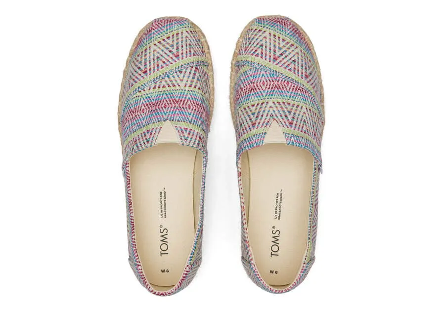 TOMS Womens Alpargata Platform Global Woven Rope Espadrille - Natural