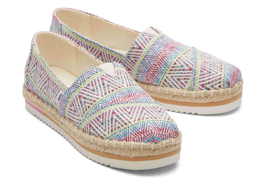 TOMS Womens Alpargata Platform Global Woven Rope Espadrille - Natural