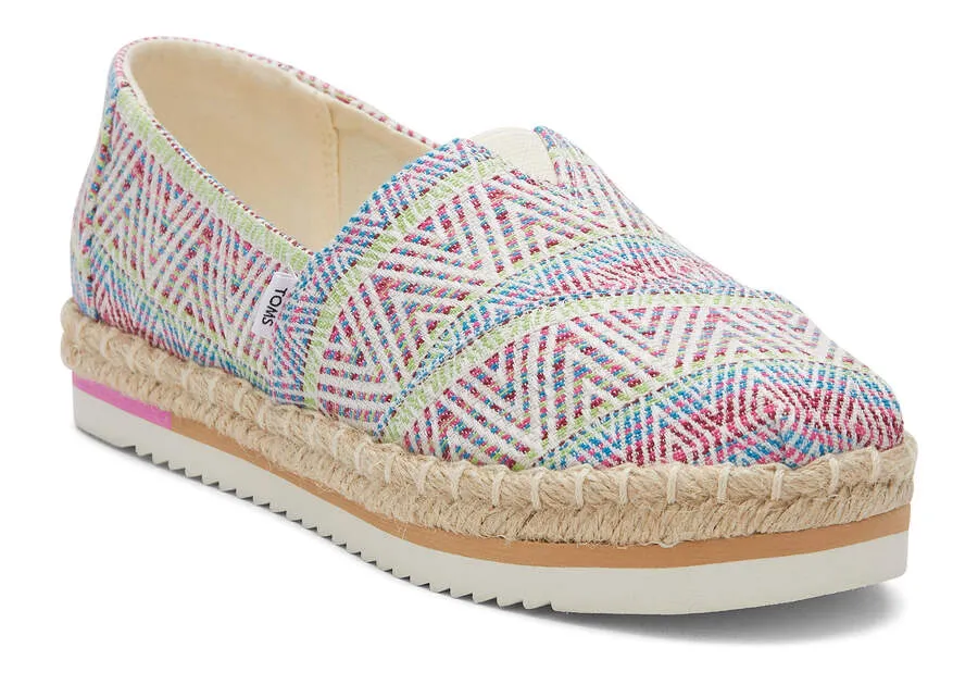 TOMS Womens Alpargata Platform Global Woven Rope Espadrille - Natural