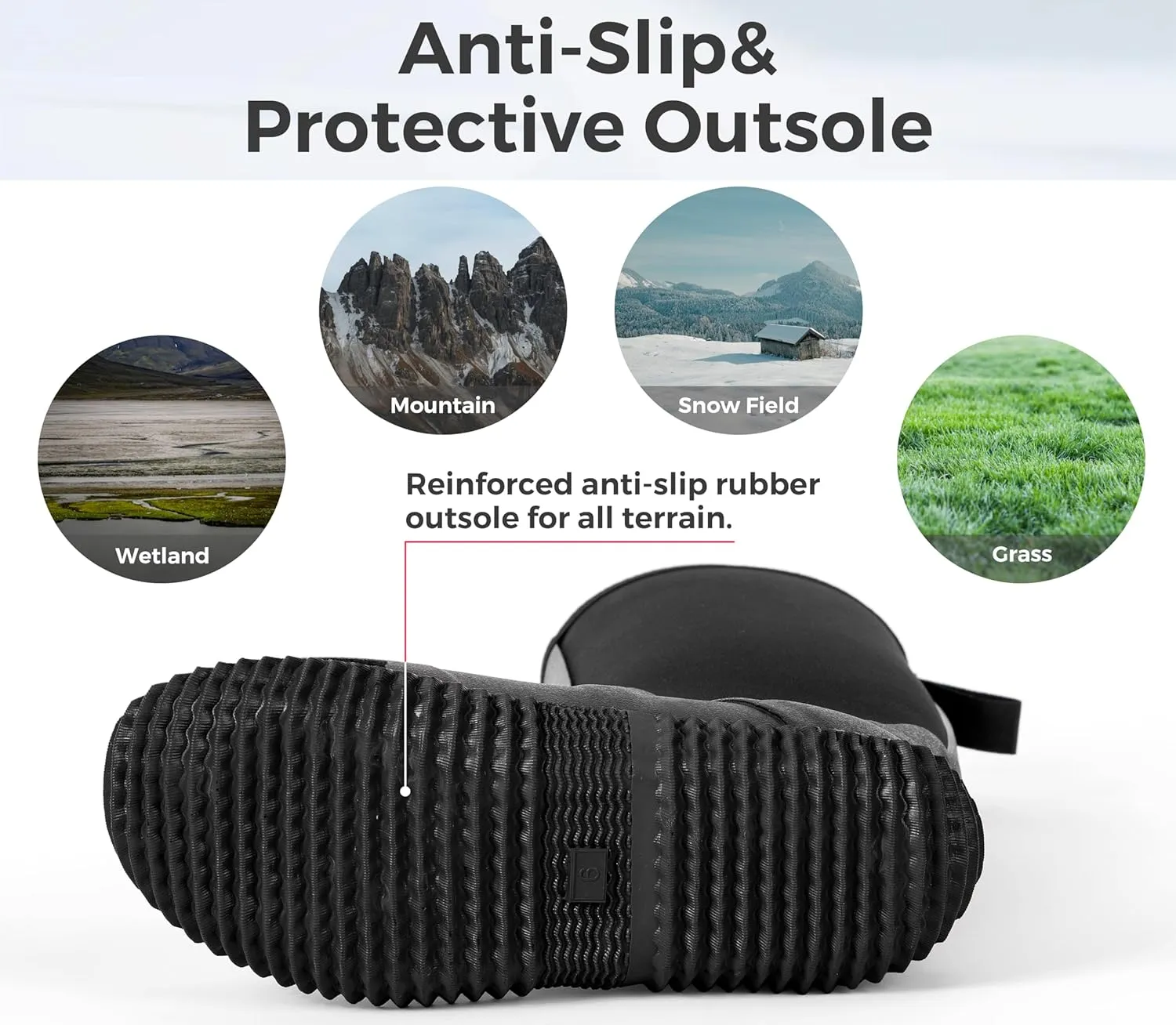 Ubon Rubber Boots for Women Waterproof Neoprene Rain Boots Mud Work Hunting Boots