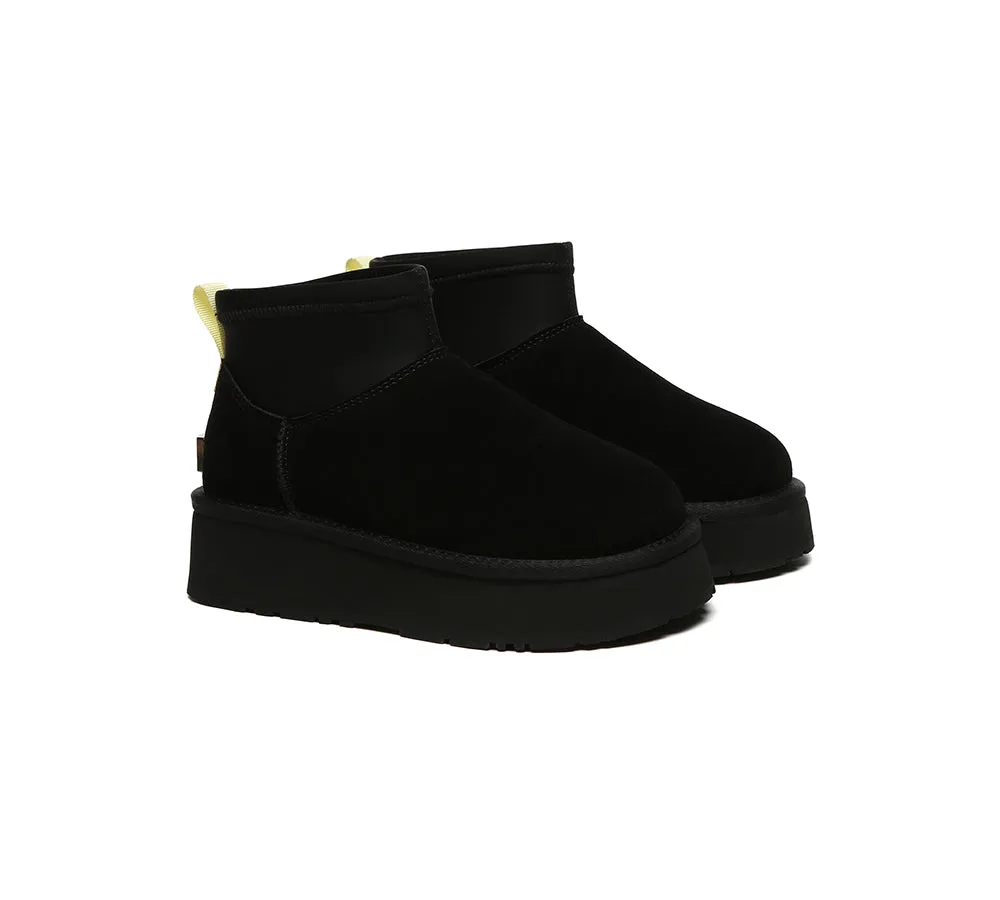 UGG EVERAU® UGG Boots Women Sheepskin Wool Stretchy Ankle Mini Platform Ethel